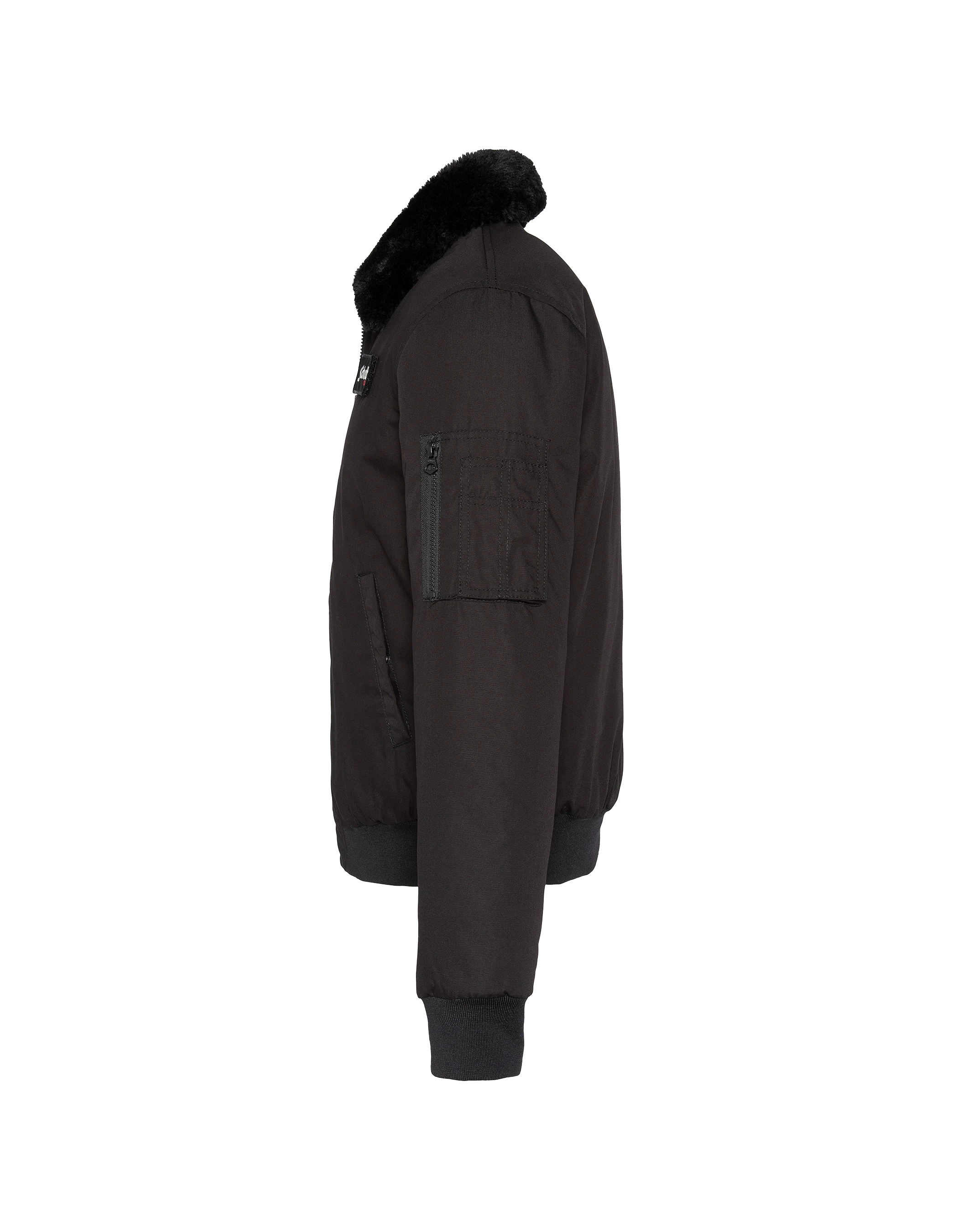 Chaqueta piloto negra para niños-6