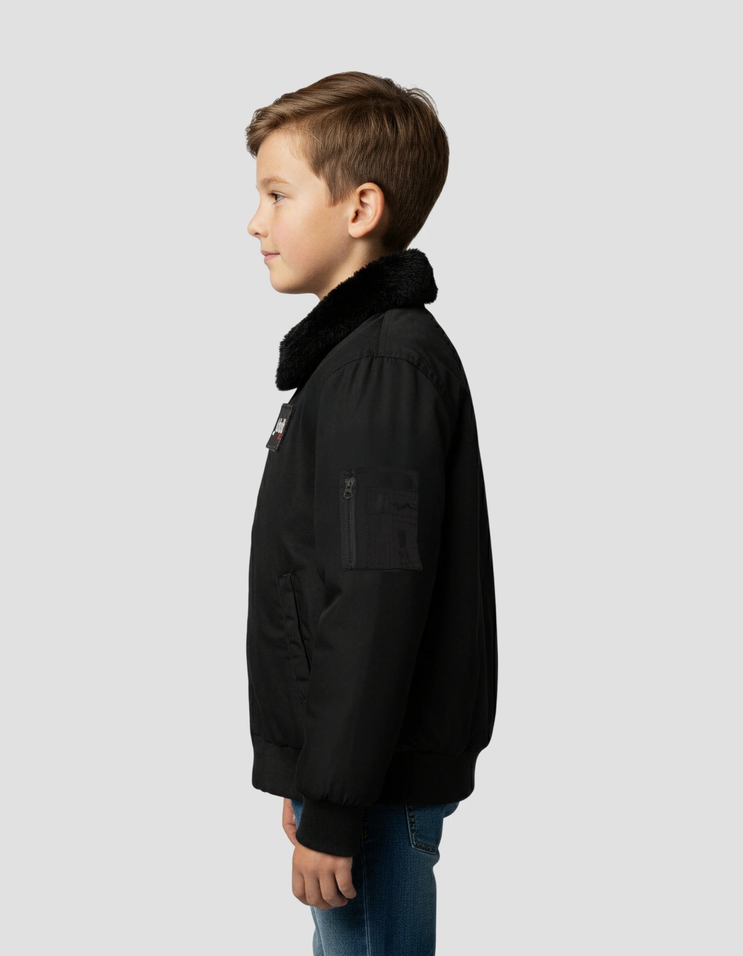 Chaqueta piloto negra para niños