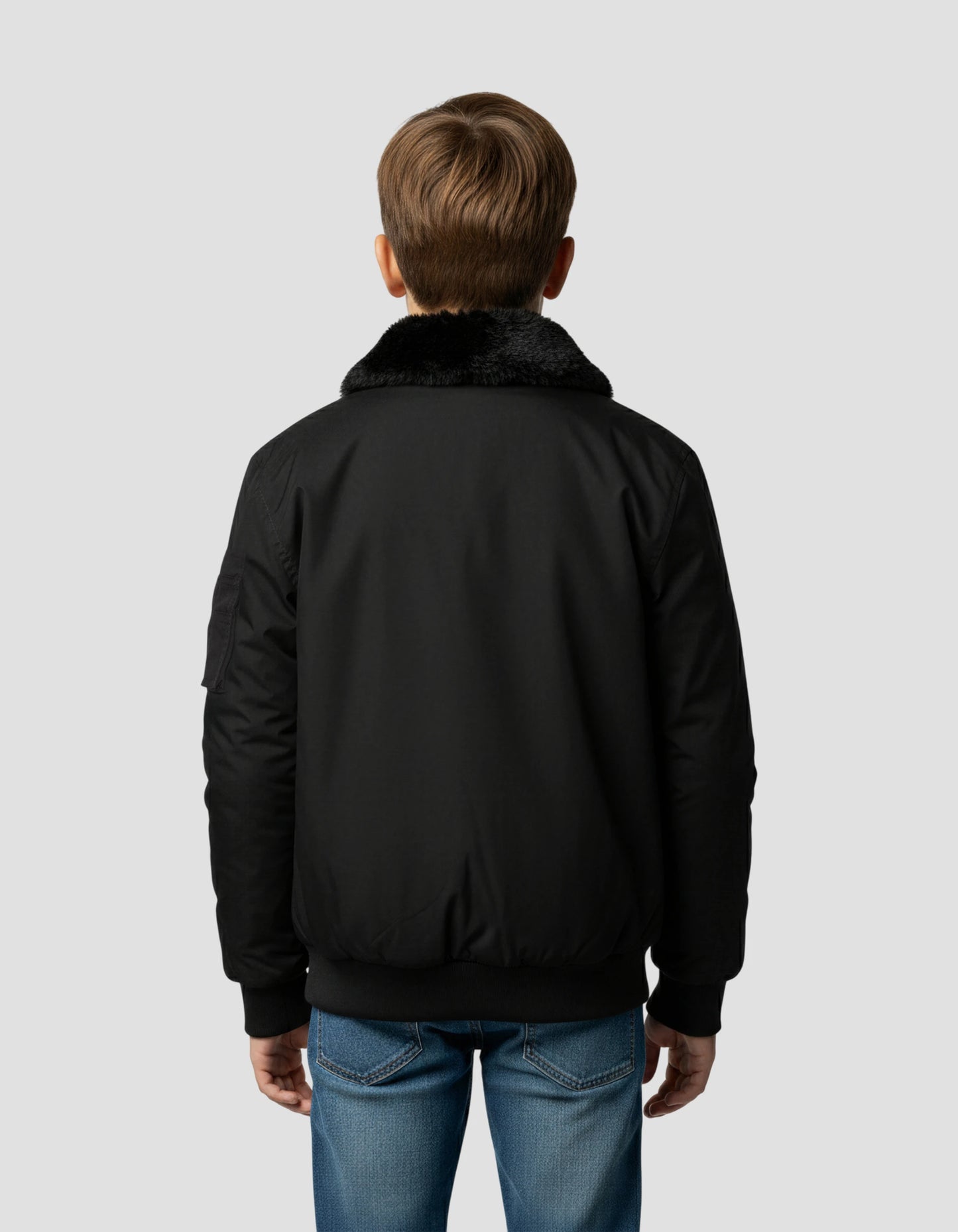 Chaqueta piloto negra para niños