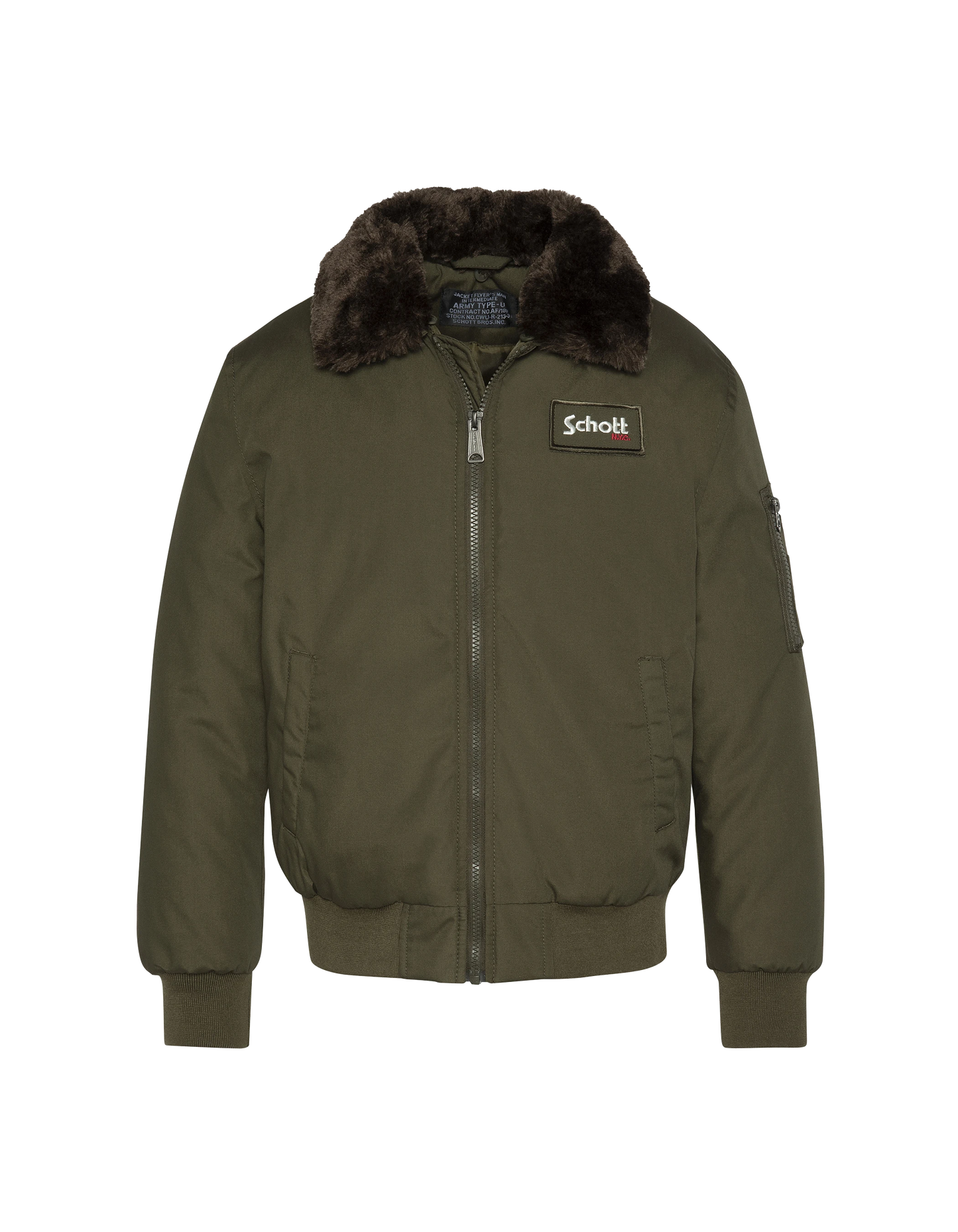 Chaqueta piloto de color caqui