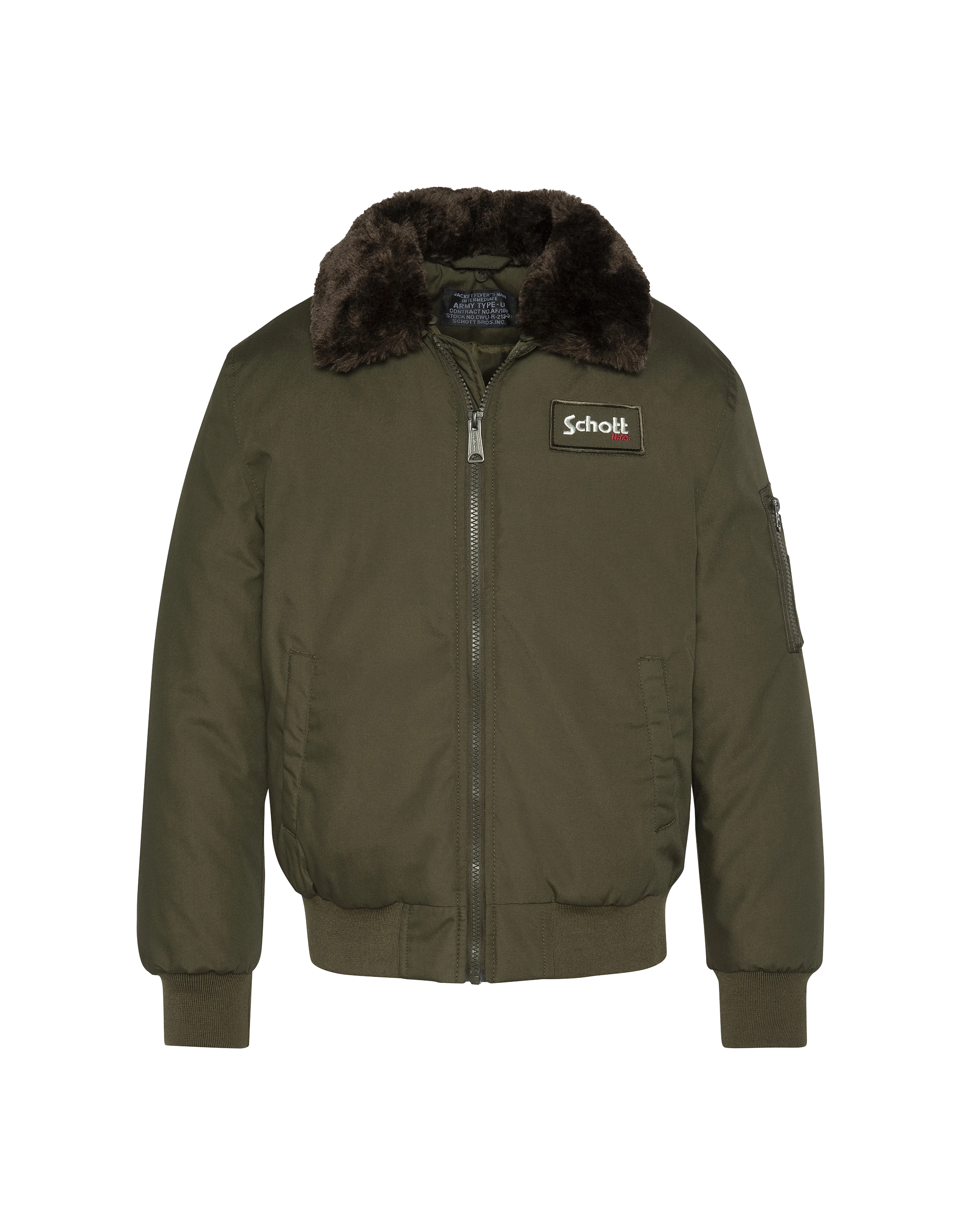 Chaqueta piloto de color caqui-1