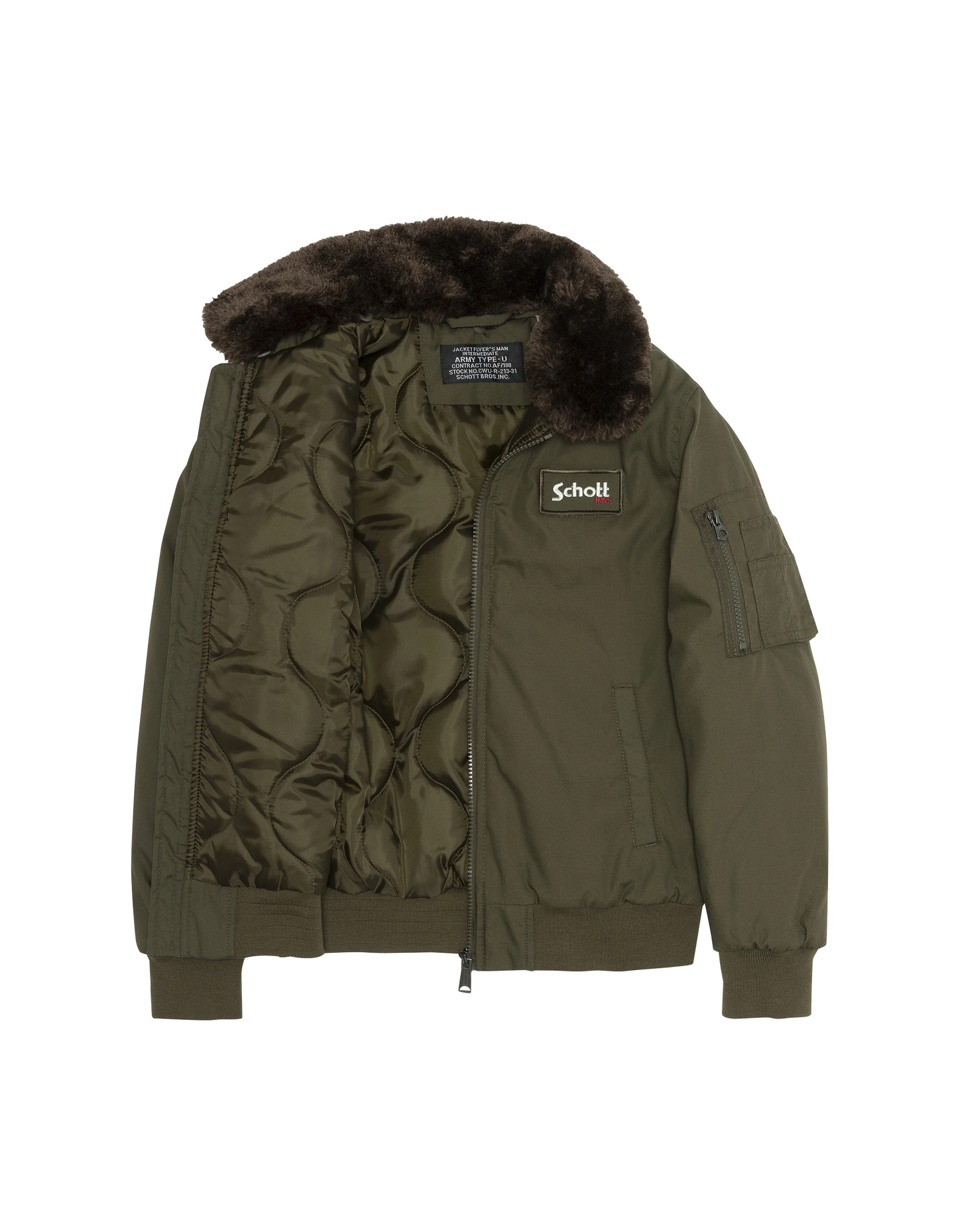 Chaqueta piloto de color caqui