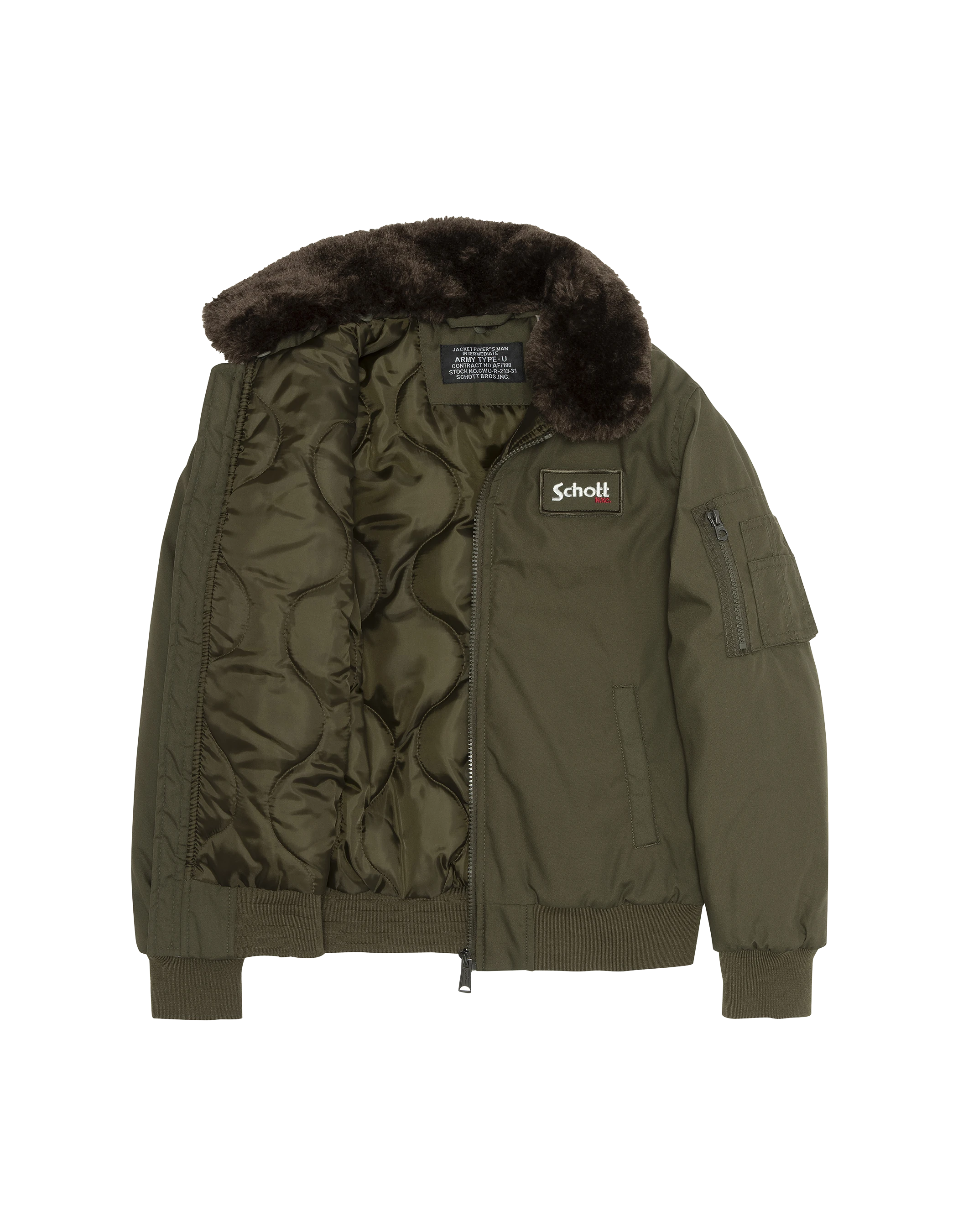 Chaqueta piloto de color caqui-4