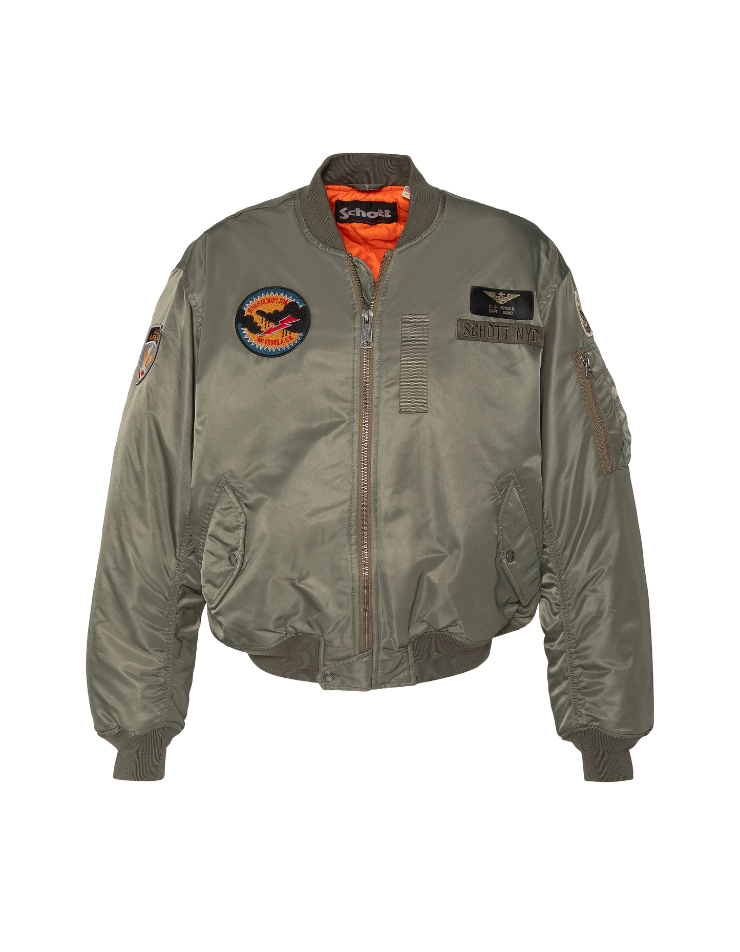 Bomber jacket patched sage khaki type MA-1