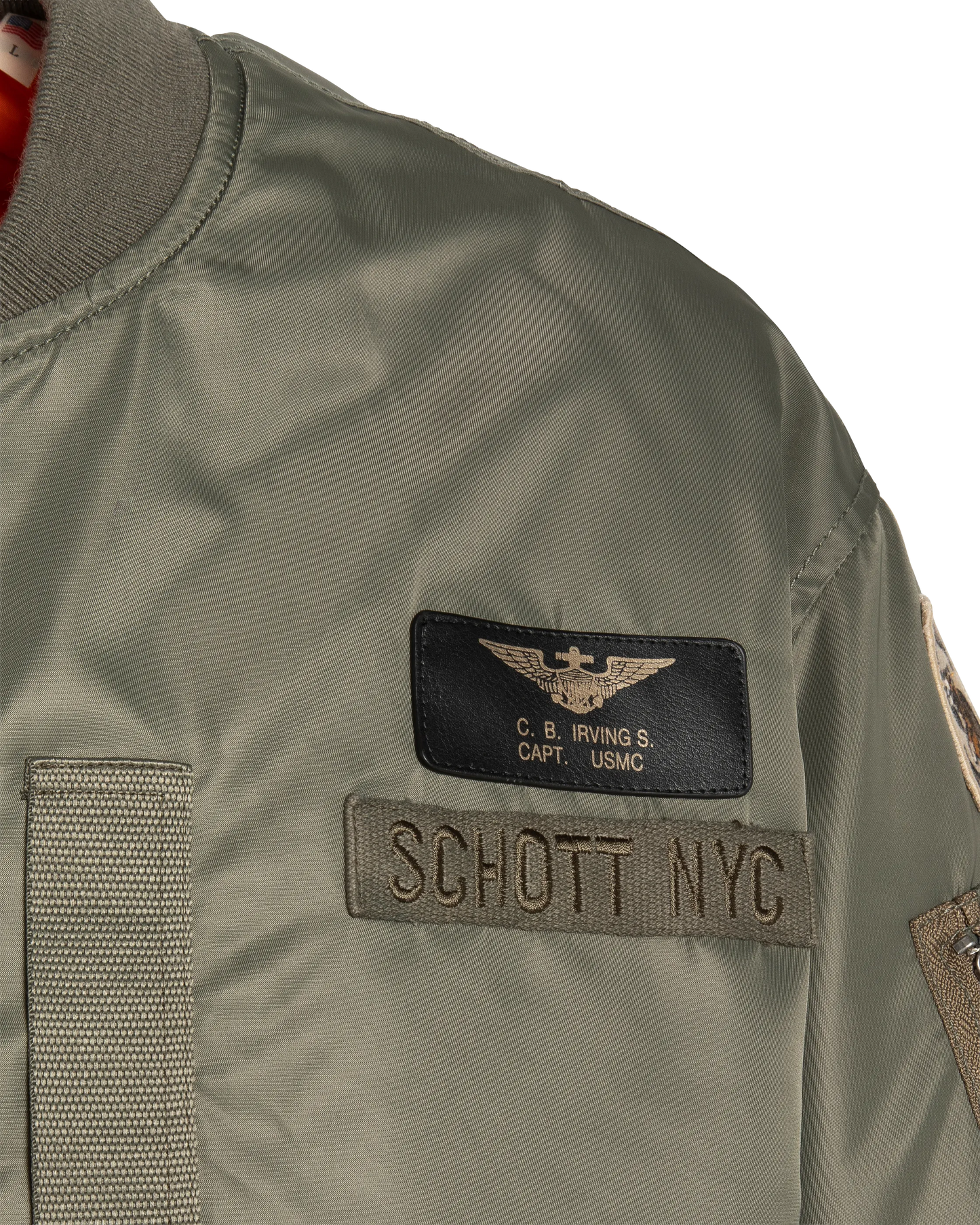 Bomber jacket patched sage khaki type MA-1
