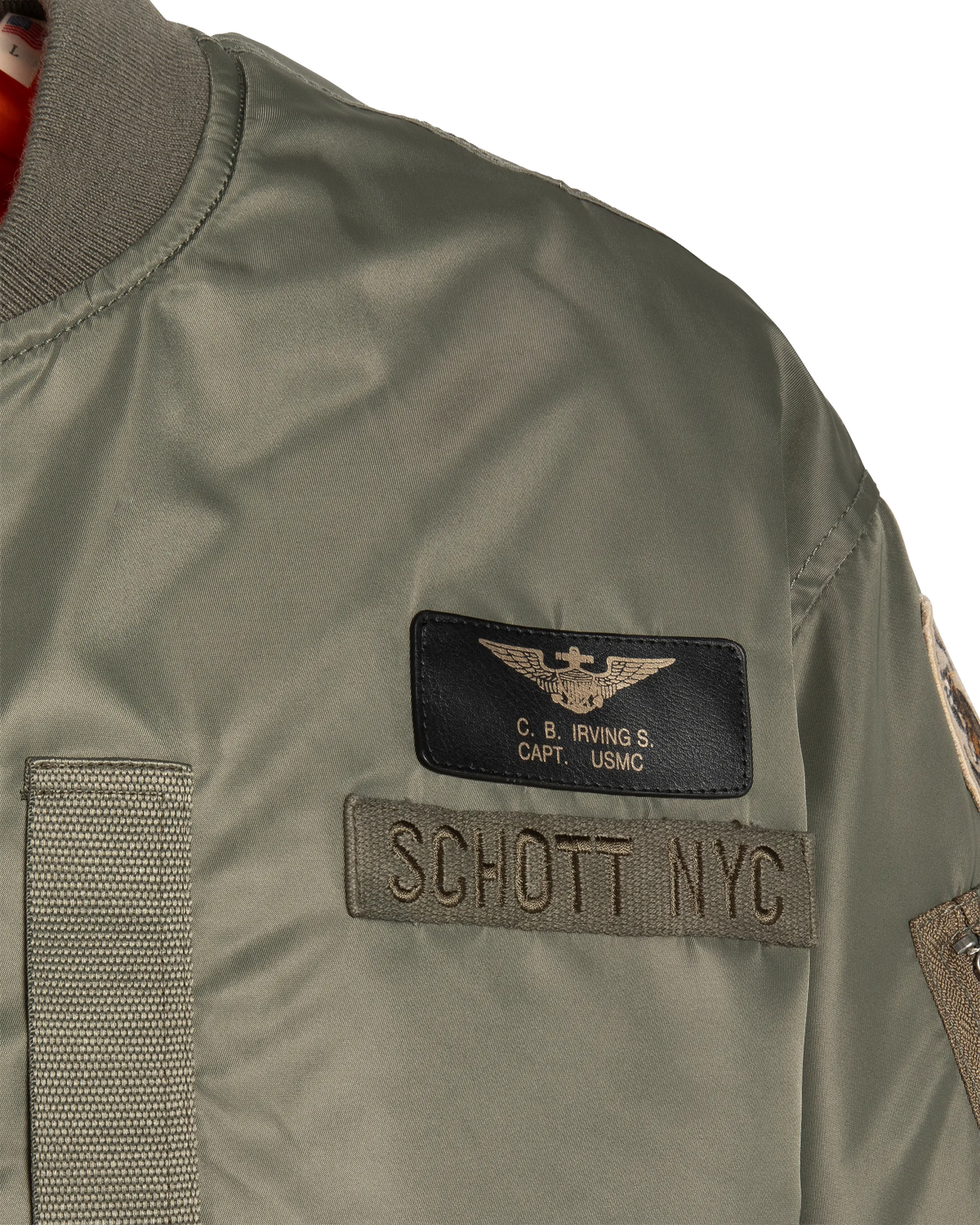 Bomber jacket patched sage khaki type MA-1-11