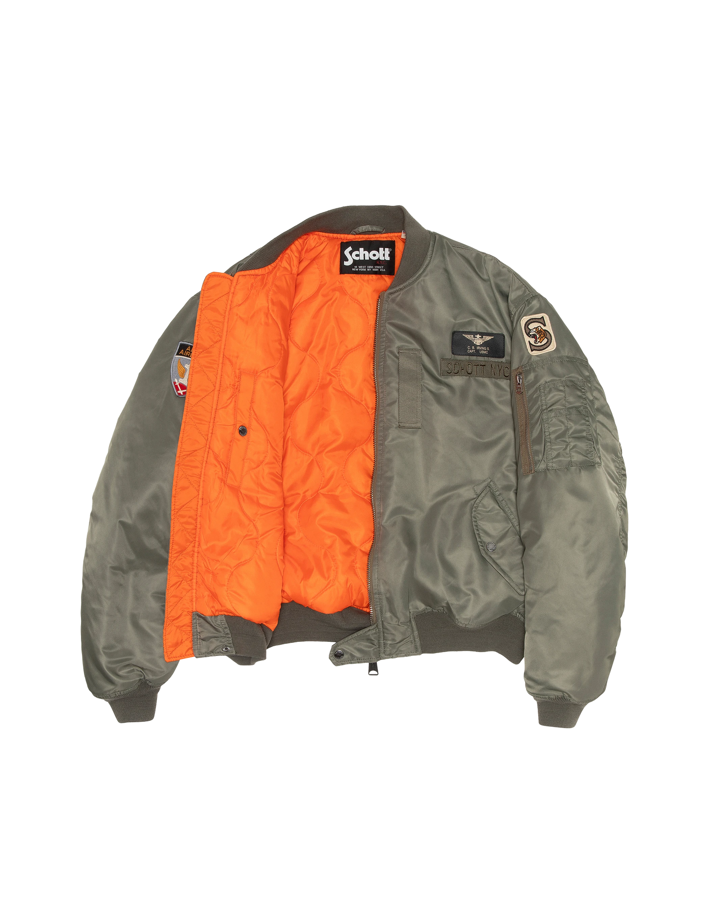 Bomber jacket patched sage khaki type MA-1