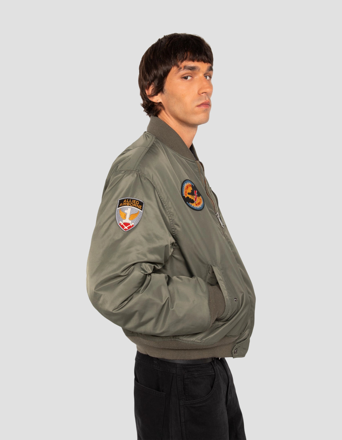 Bomber jacket patched sage khaki type MA-1-4
