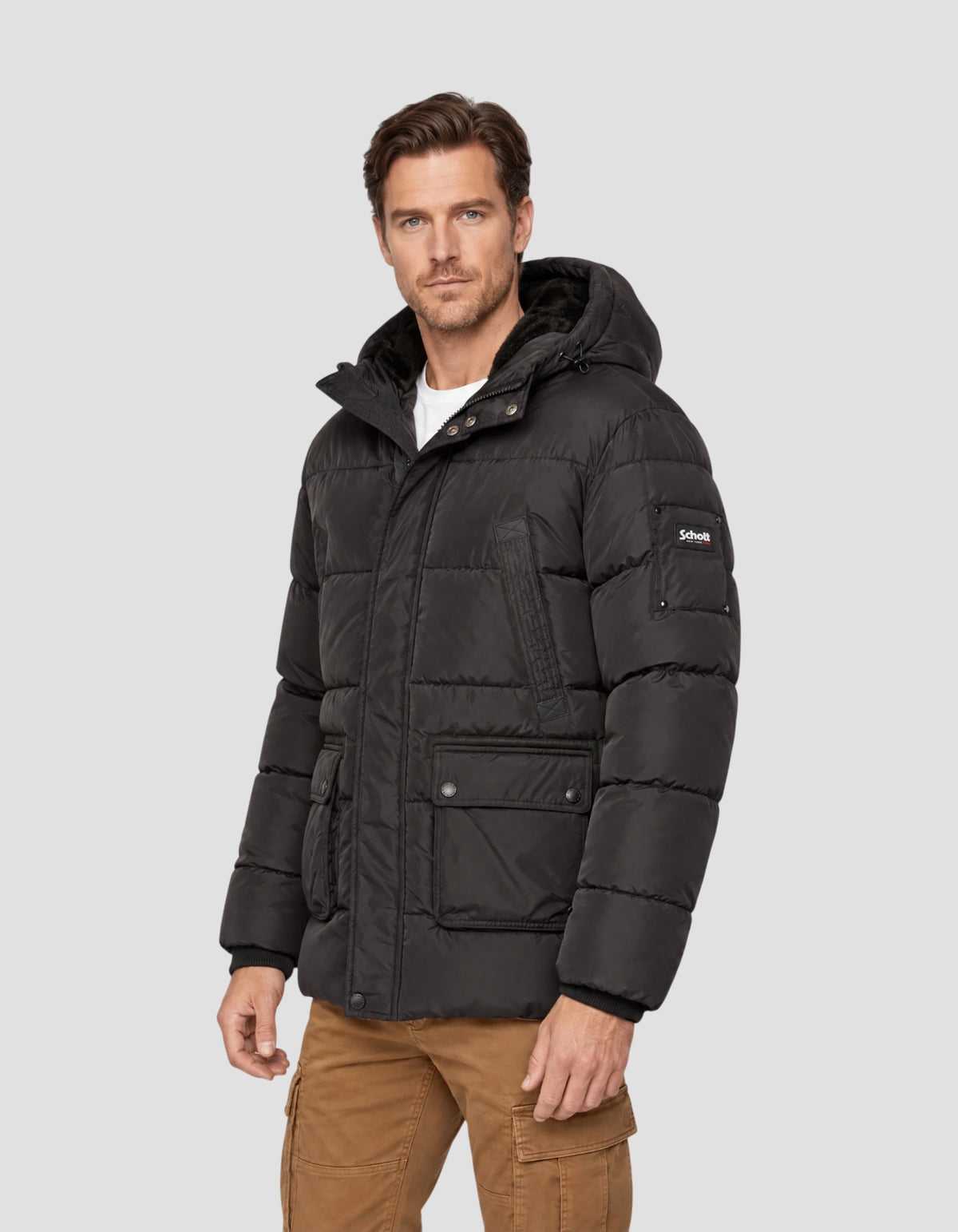 Parka à capuche noire-3