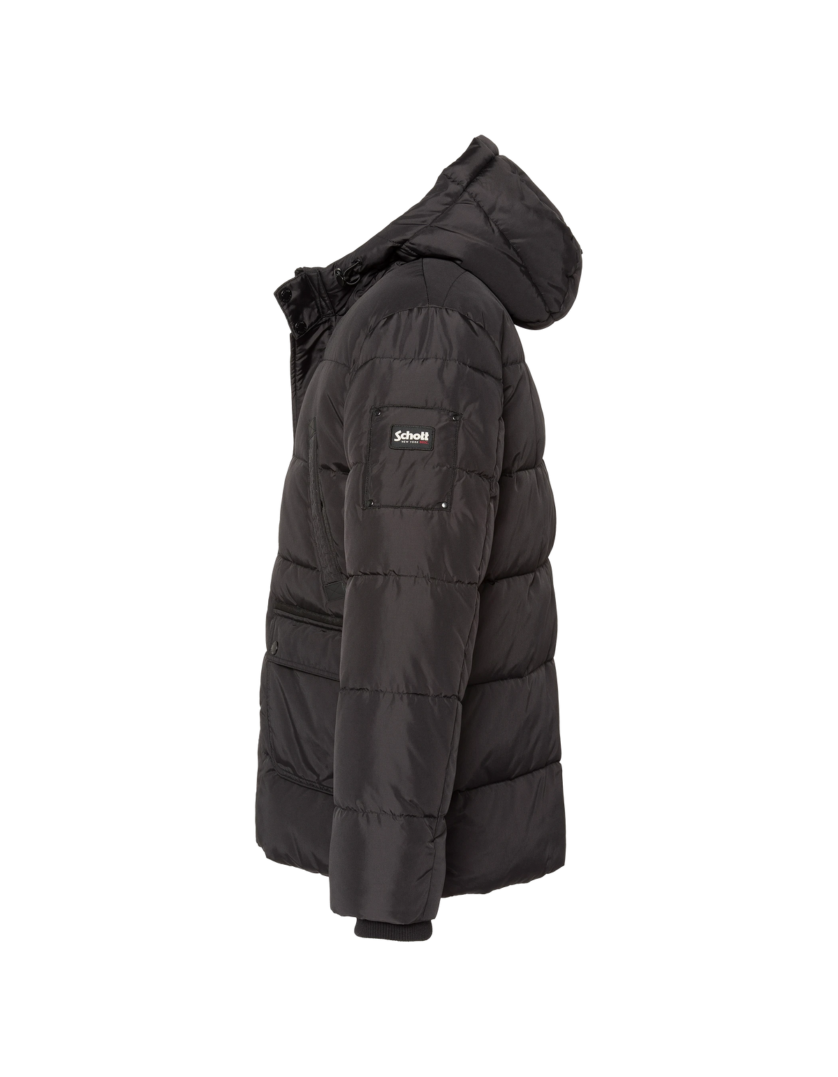 Schwarzer Parka mit Kapuze-4