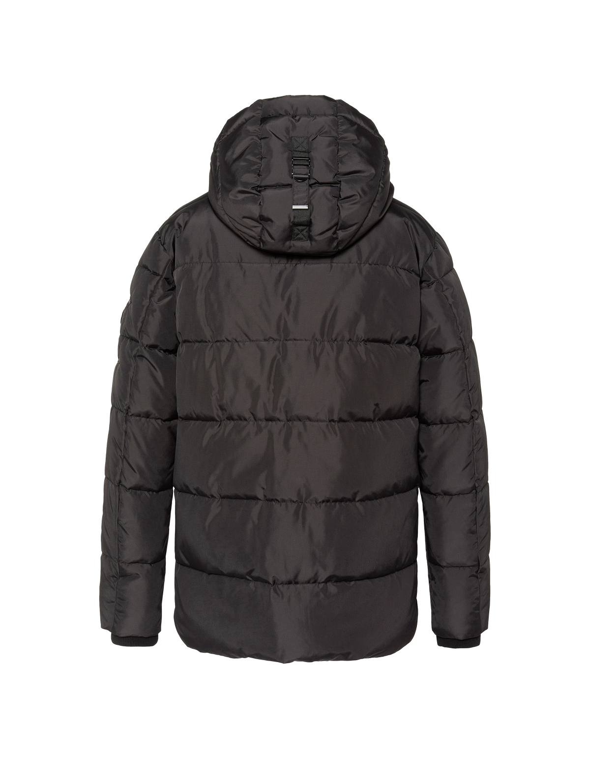 Schwarzer Parka mit Kapuze-2