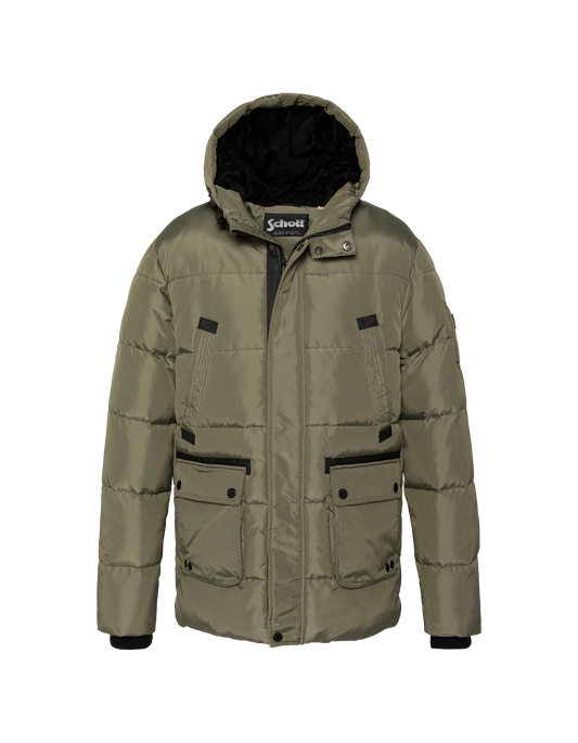 Parka à capuche sage kaki