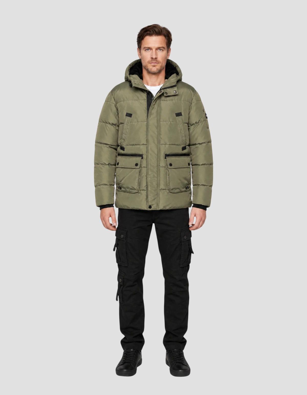 Parka à capuche sage kaki