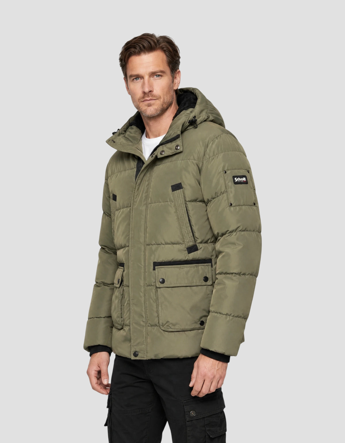 Parka à capuche sage kaki-3