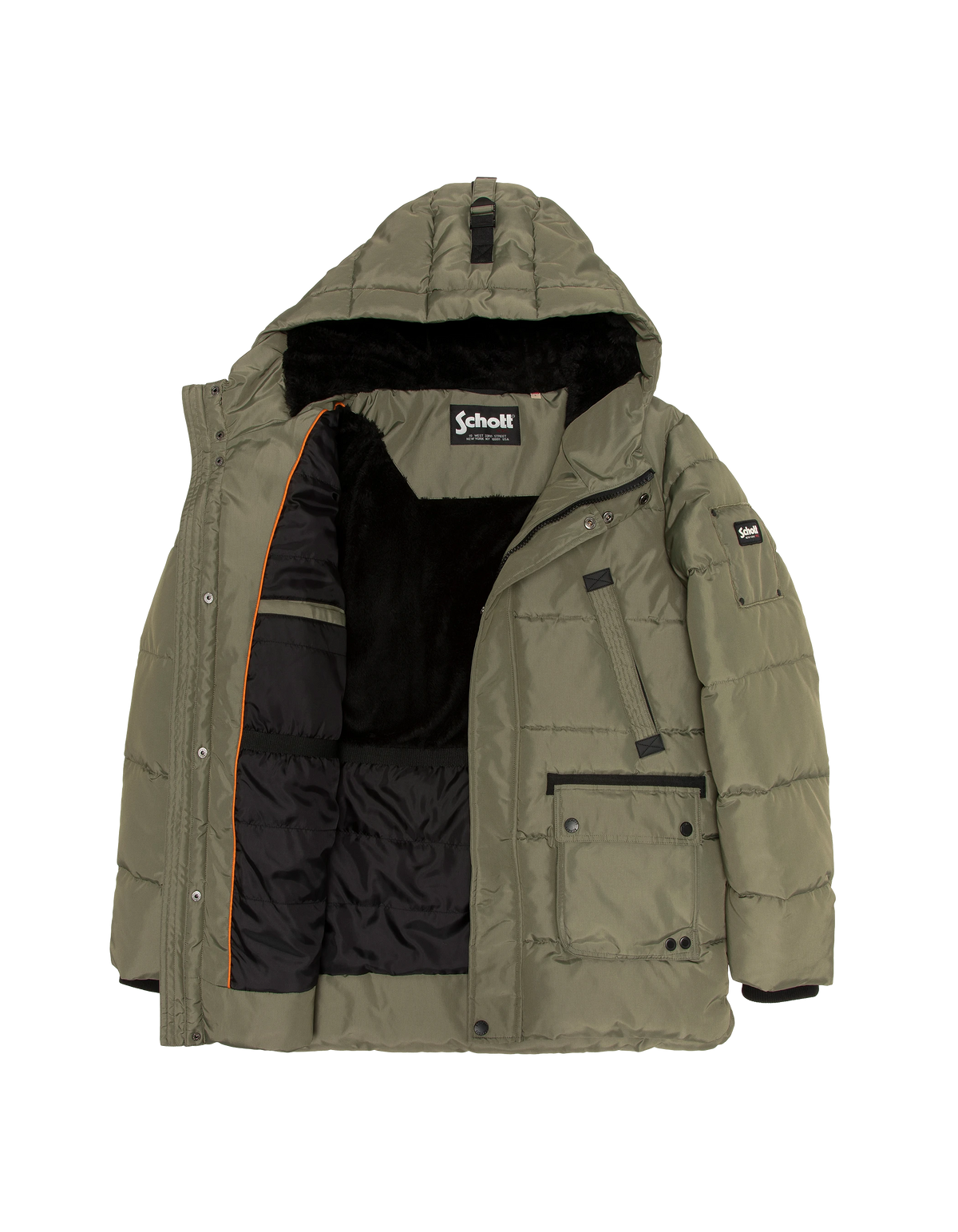 Parka à capuche sage kaki