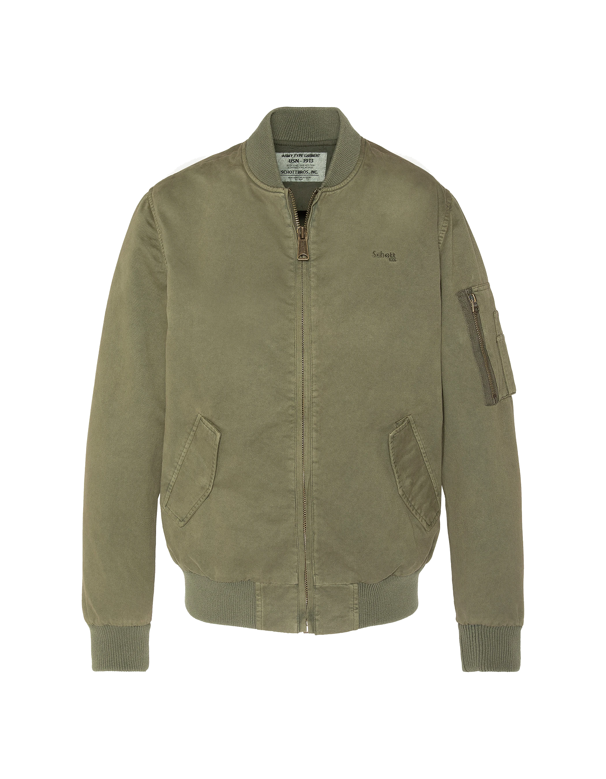 Bomber MA-1 kaki, coton lavé-2