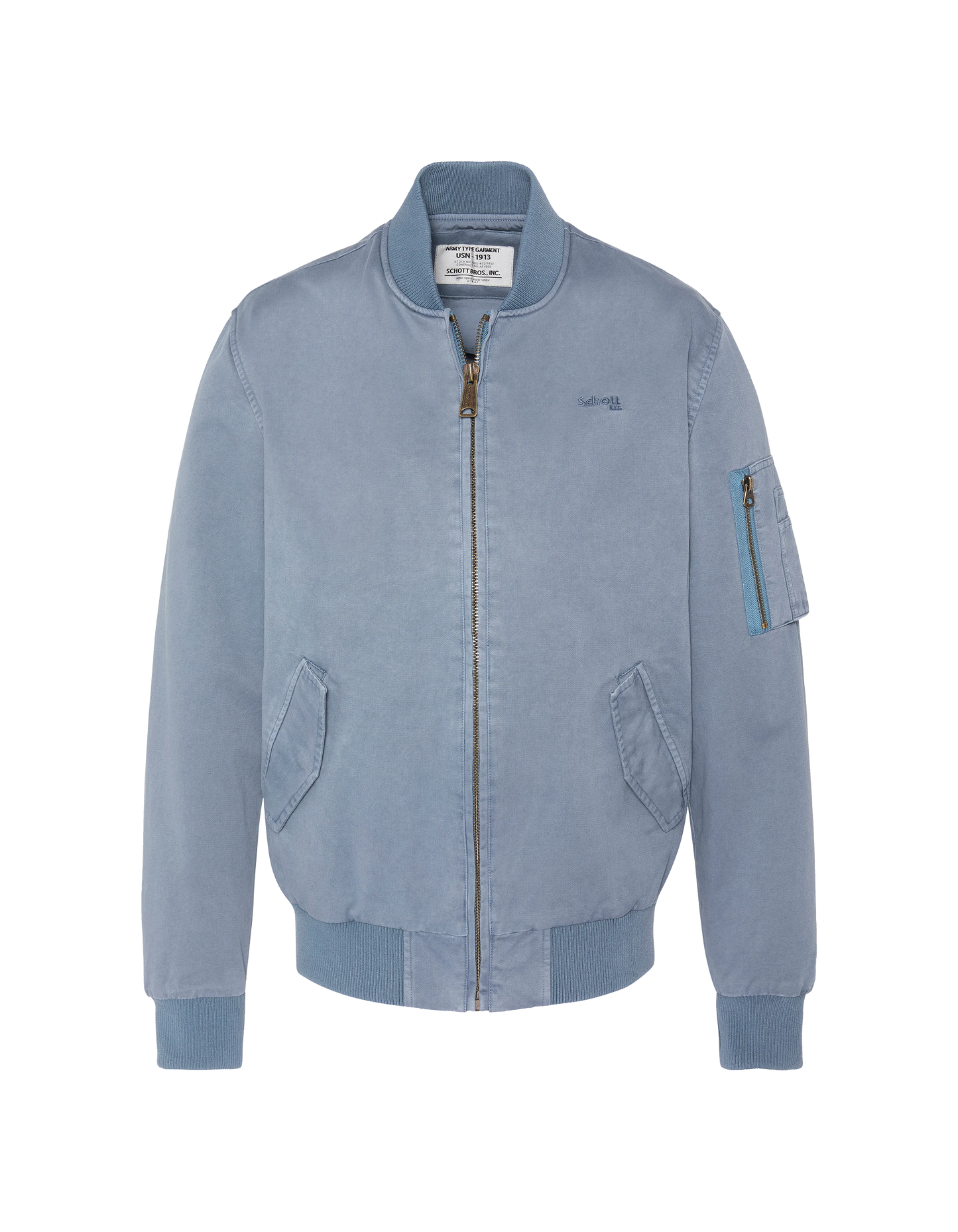 Bomber MA-1 bleu lac, coton lavé