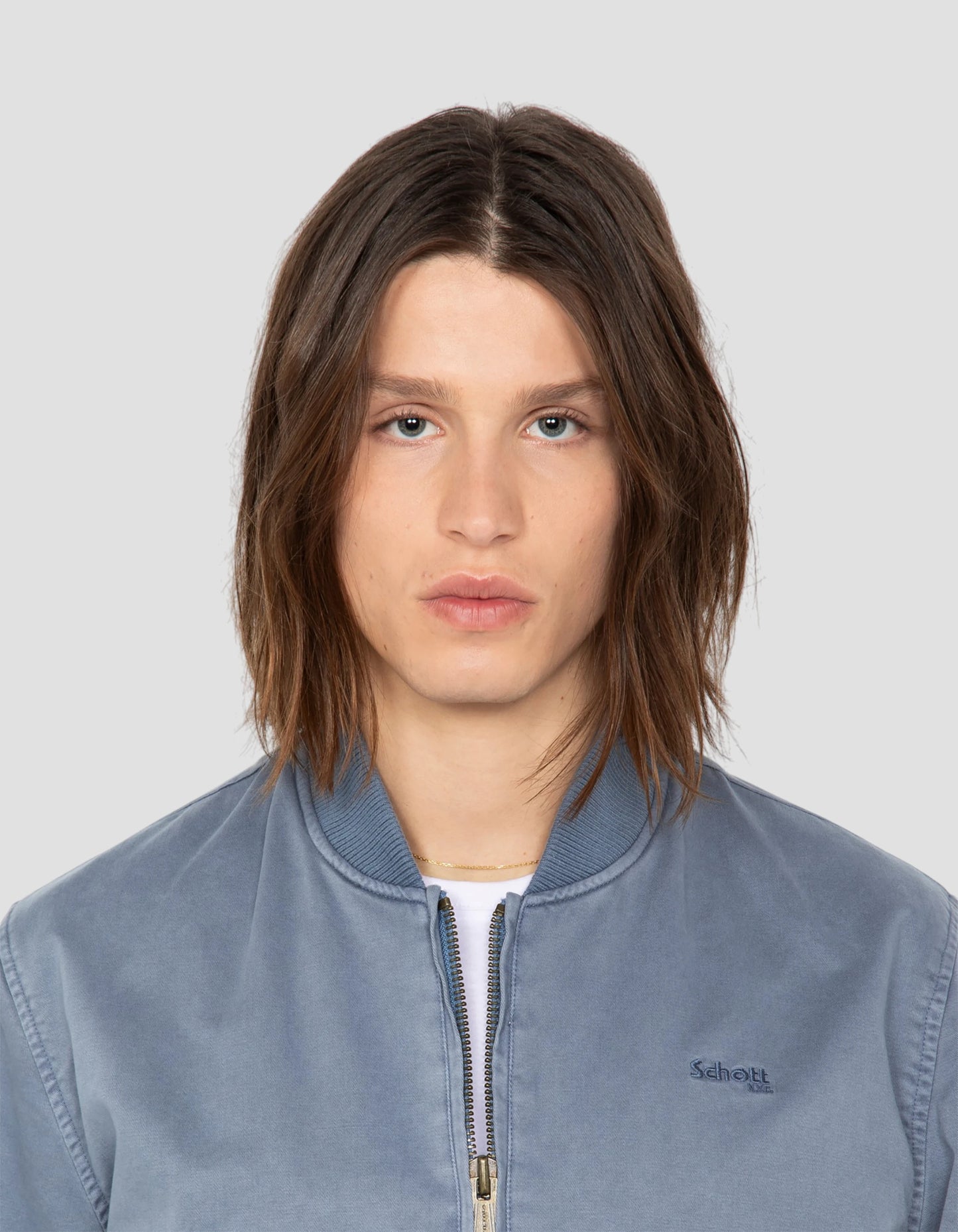 Bomber MA-1 bleu lac, coton lavé