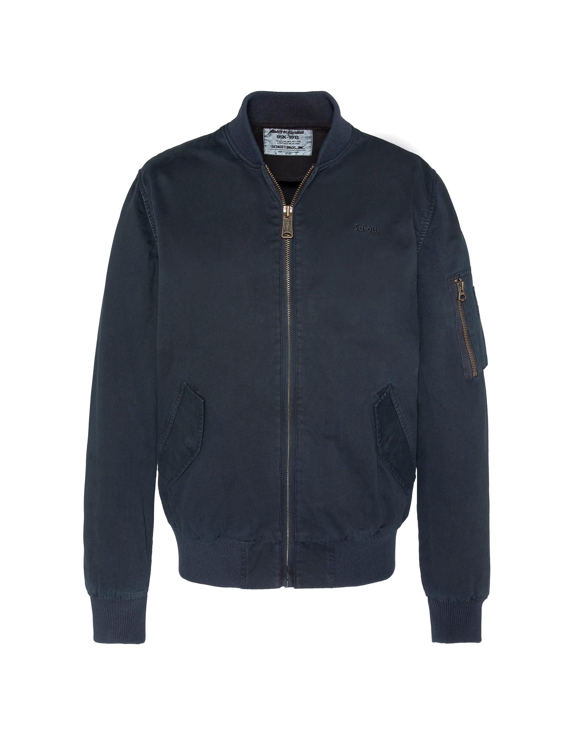 Bomber ma -1 navy blue, washed cotton - arcata | Schott NYC®