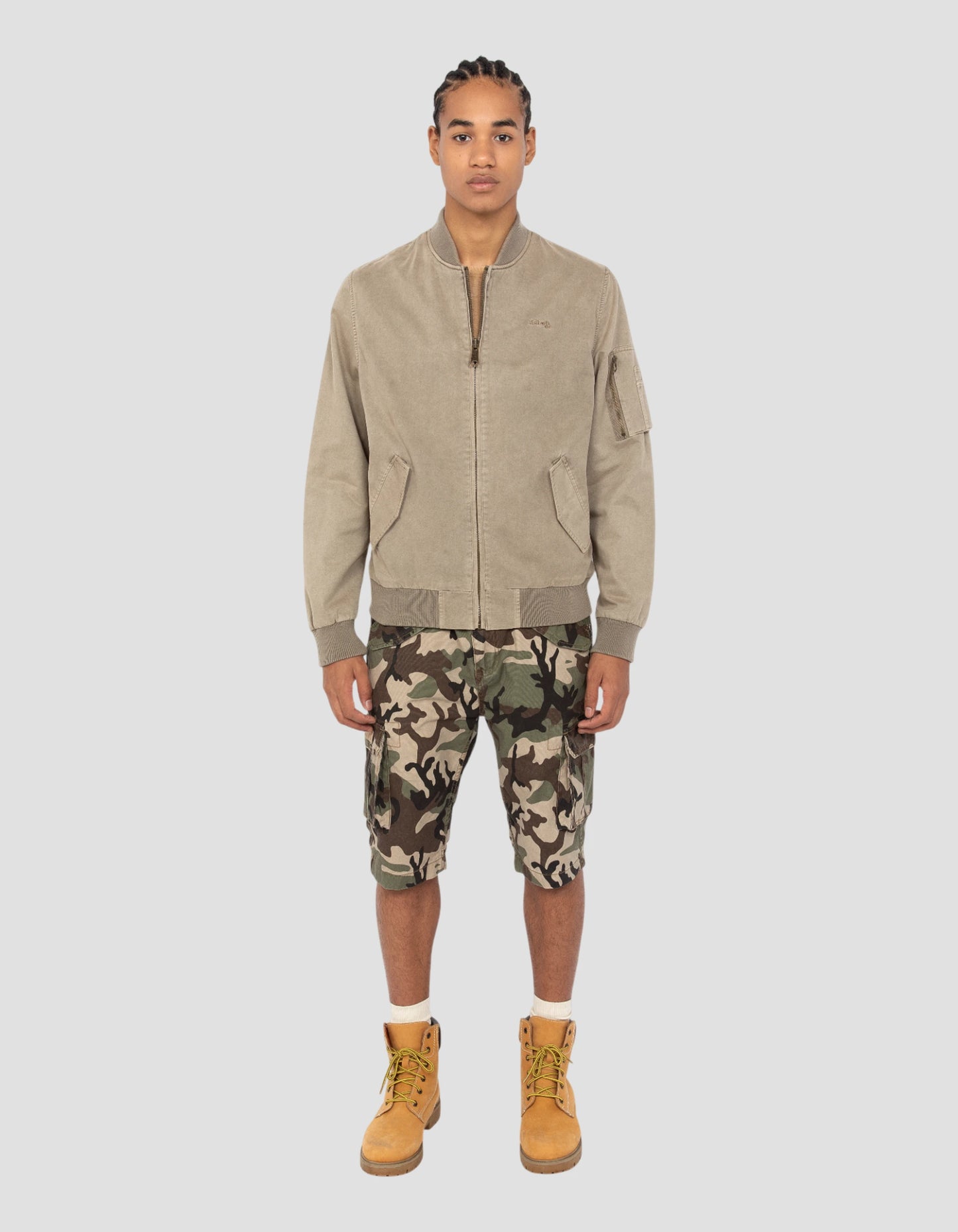 Bomber ma-1 taupe, algodón lavado