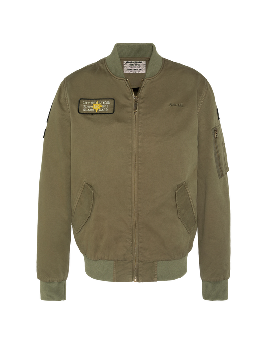 Bomber patched khaki type MA-1 in washed cotton