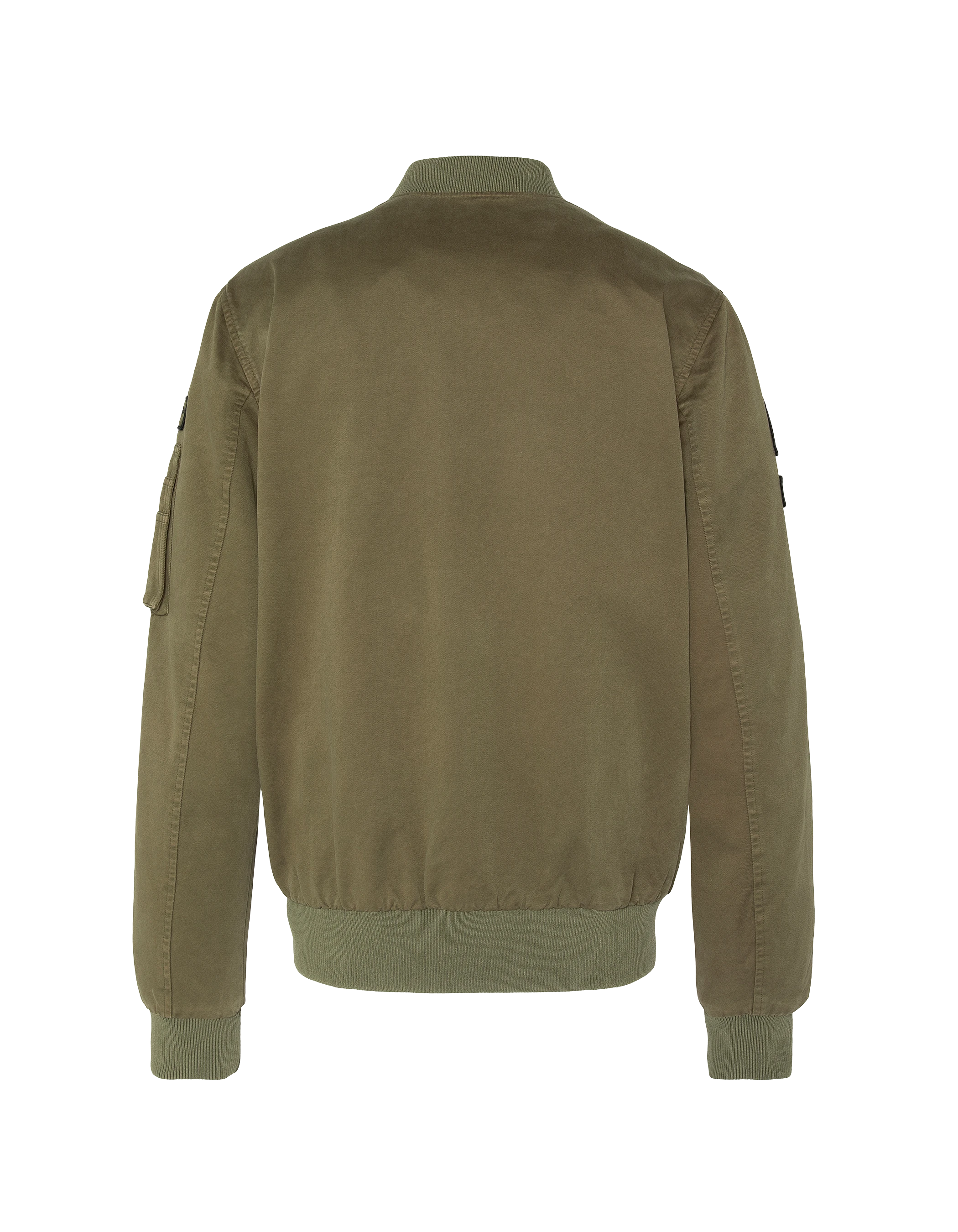 Bomber badgé kaki type MA-1 en coton lavé-2