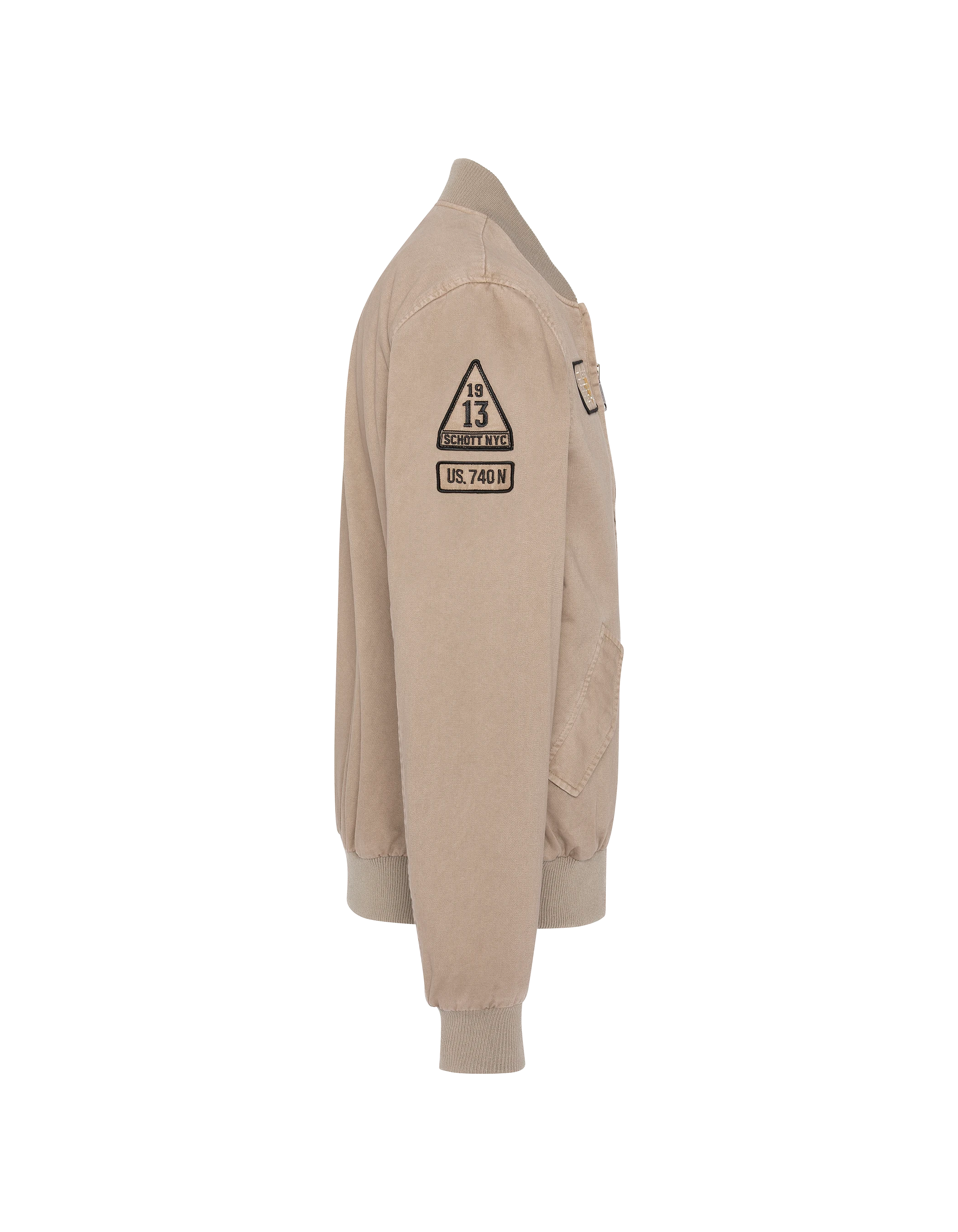 Bomber badgé taupe type MA-1 en coton lavé-7