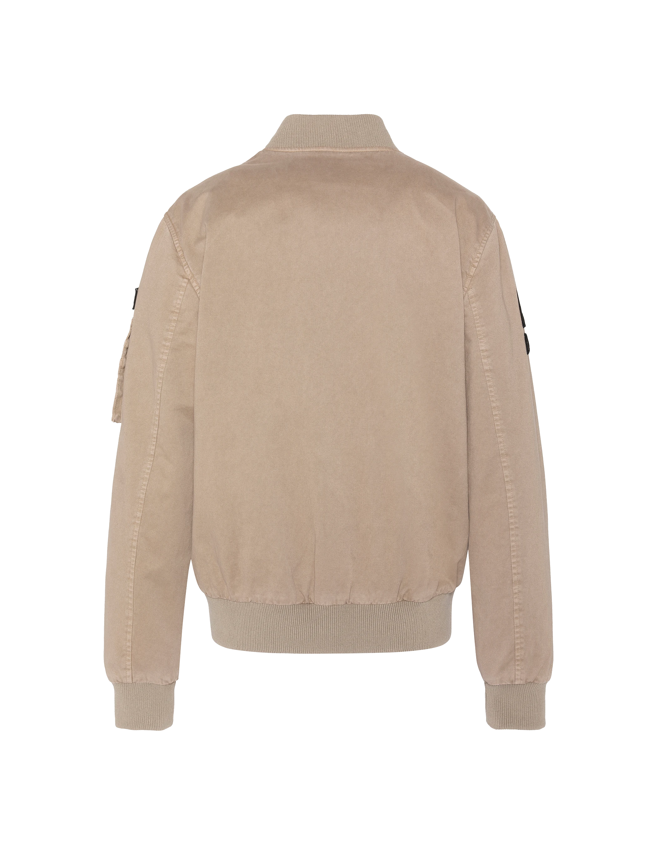 Bomber badgé taupe type MA-1 en coton lavé-10
