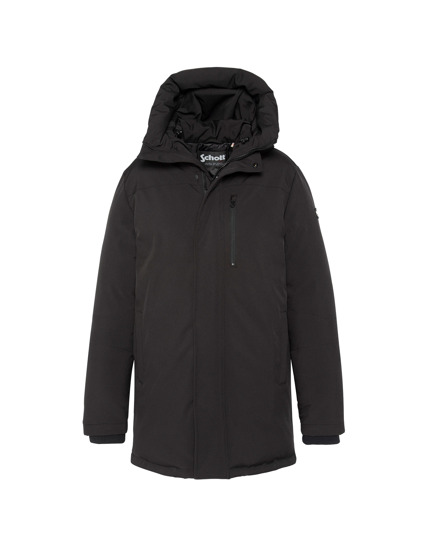 Schwarzer Kapuzenparka