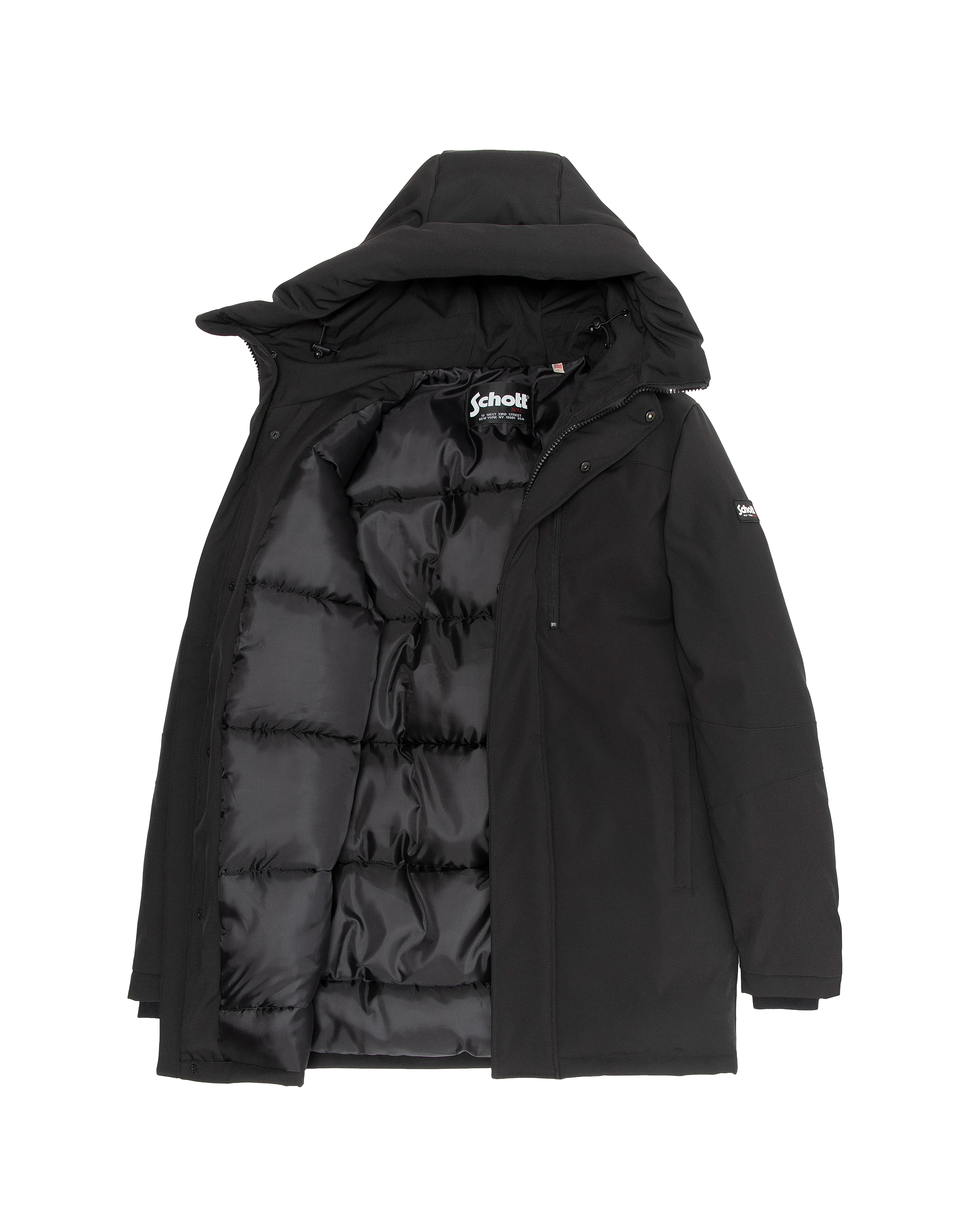Schwarzer Kapuzenparka-6