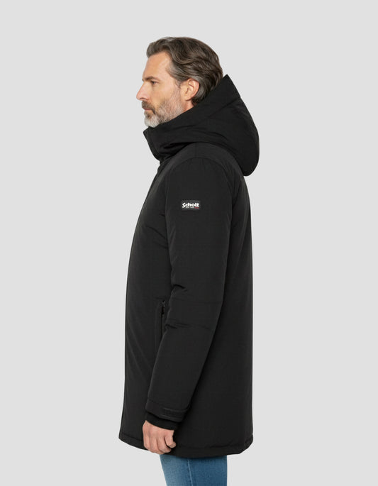 Parka con cappuccio nero