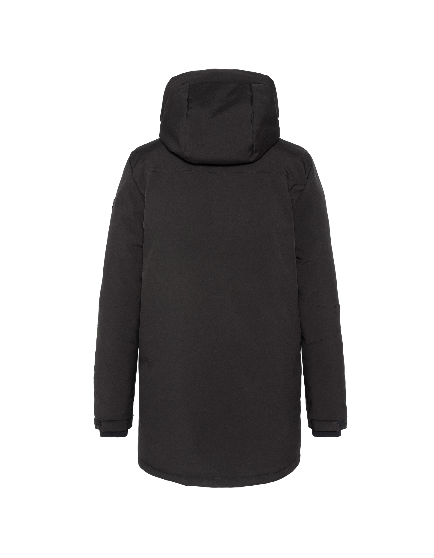 Schwarzer Kapuzenparka