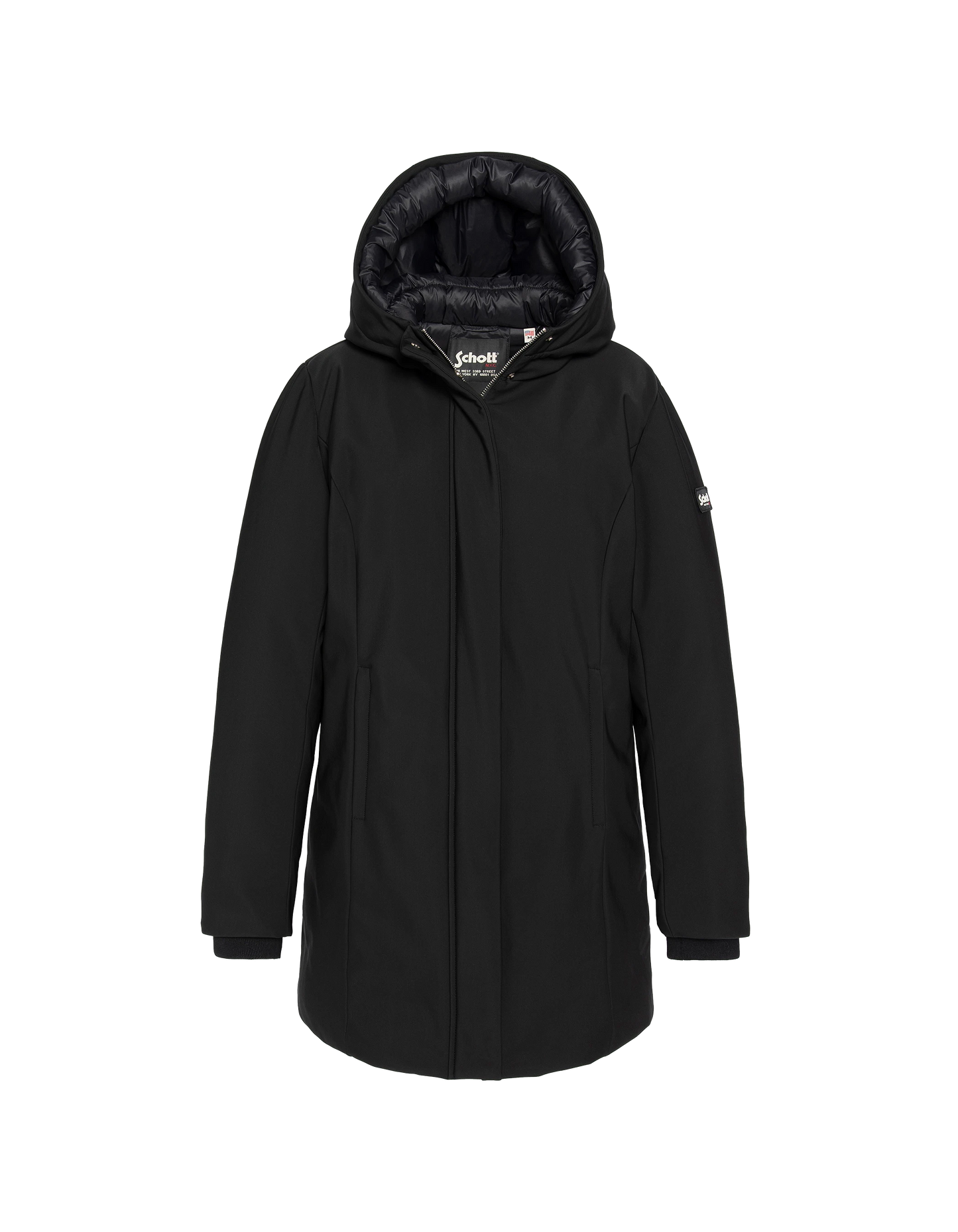 Schwarzer Kapuzenparka