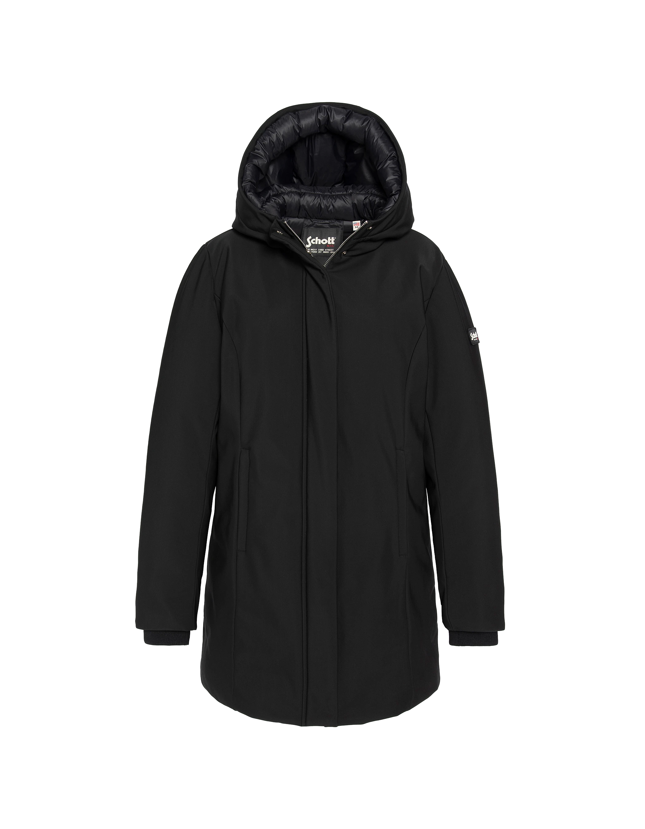 Schwarzer Kapuzenparka-2