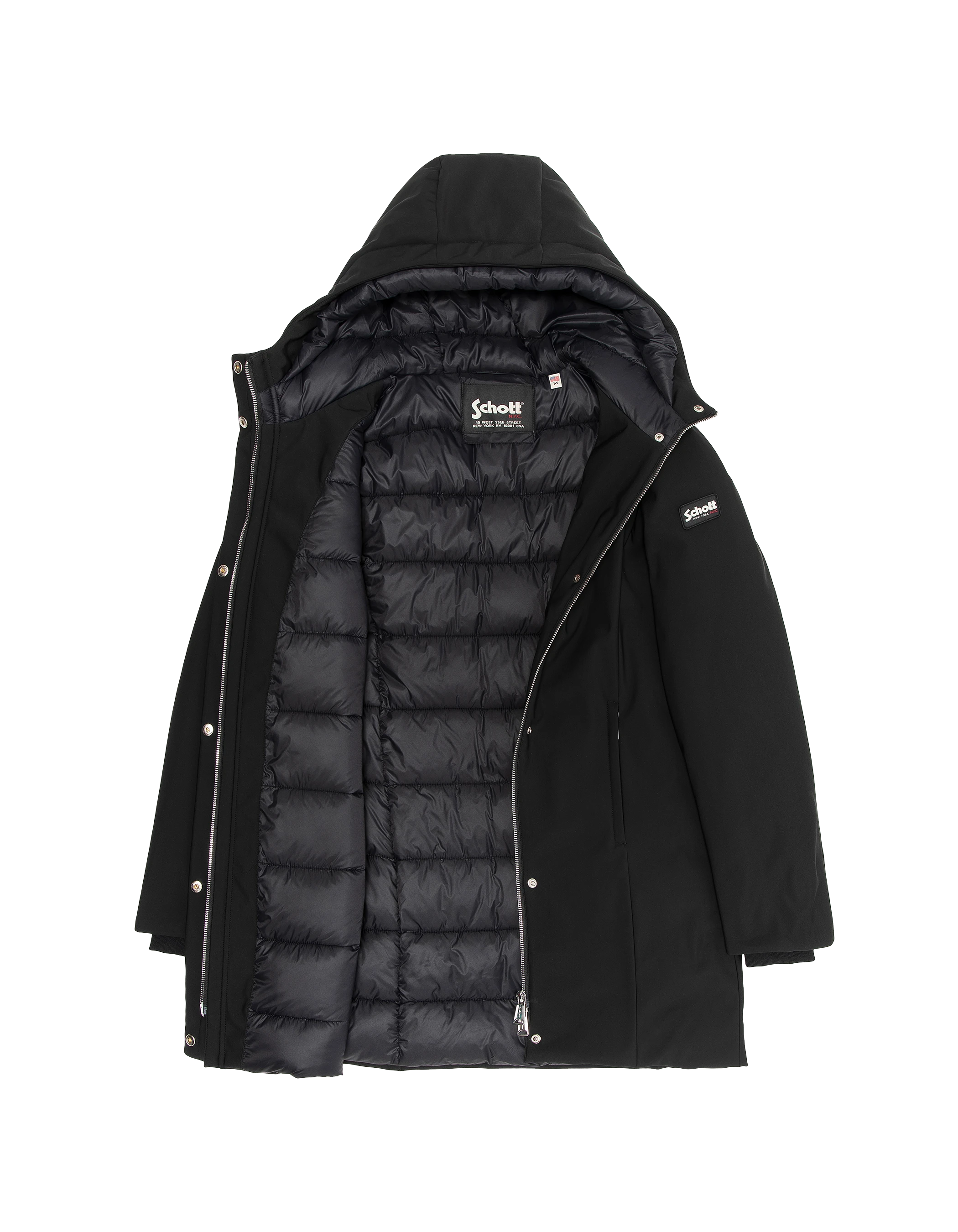 Schwarzer Kapuzenparka-5