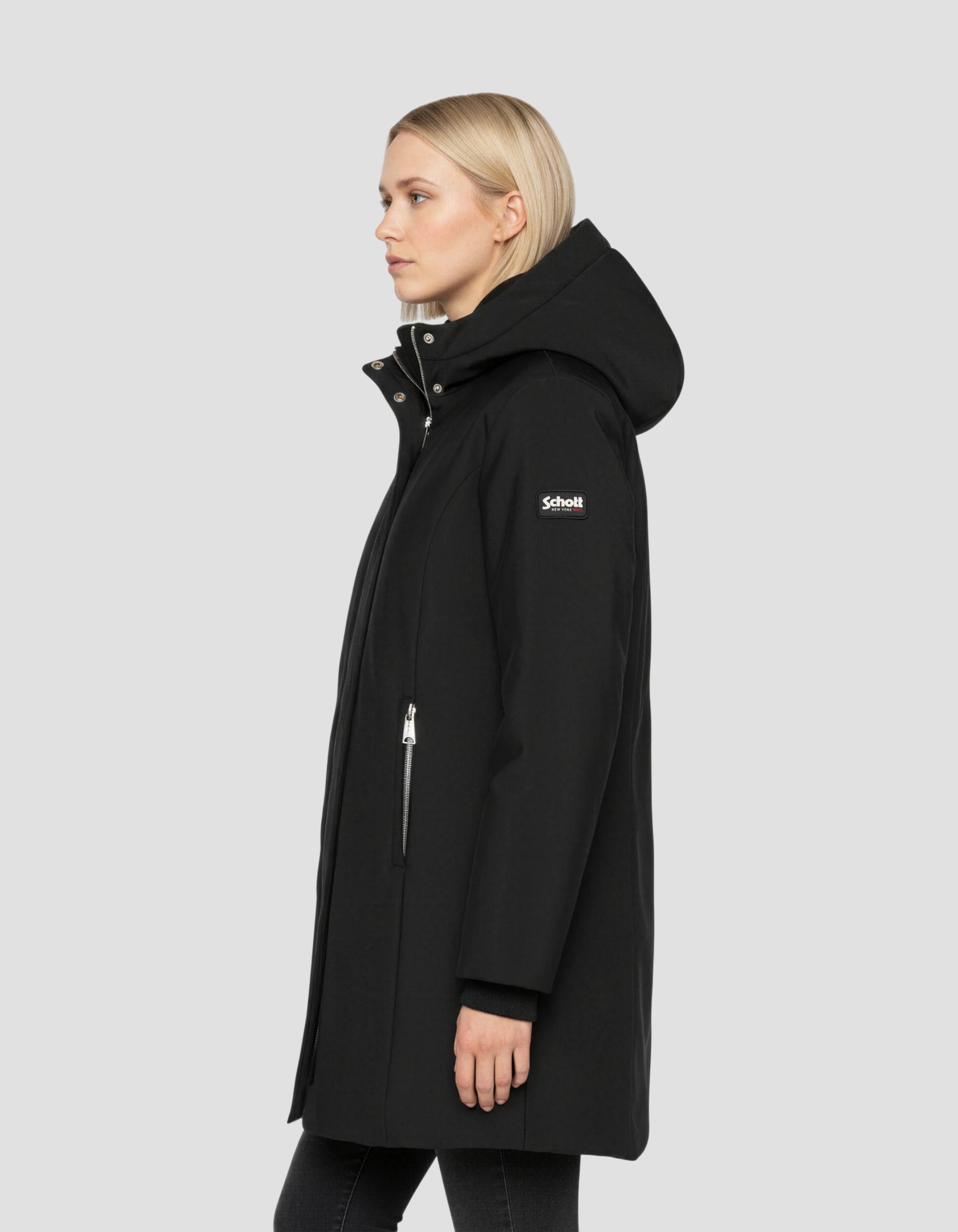 Schwarzer Kapuzenparka-3