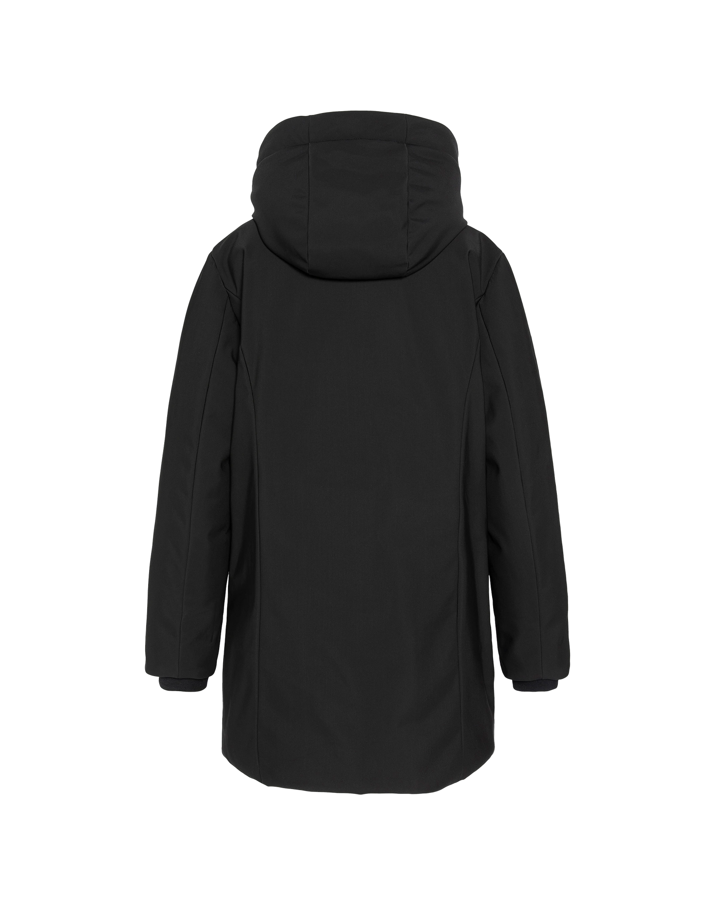 Schwarzer Kapuzenparka