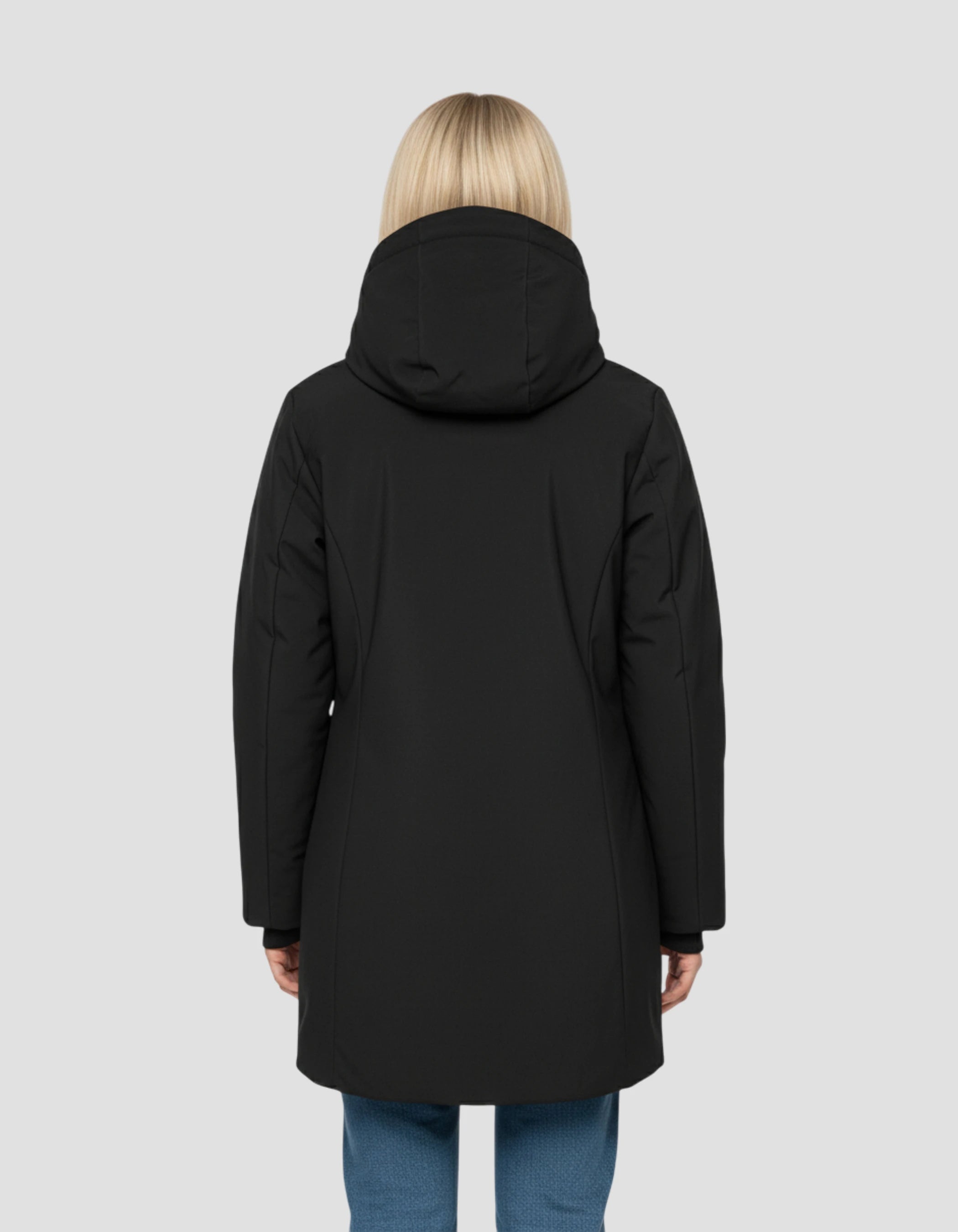 Schwarzer Kapuzenparka-4