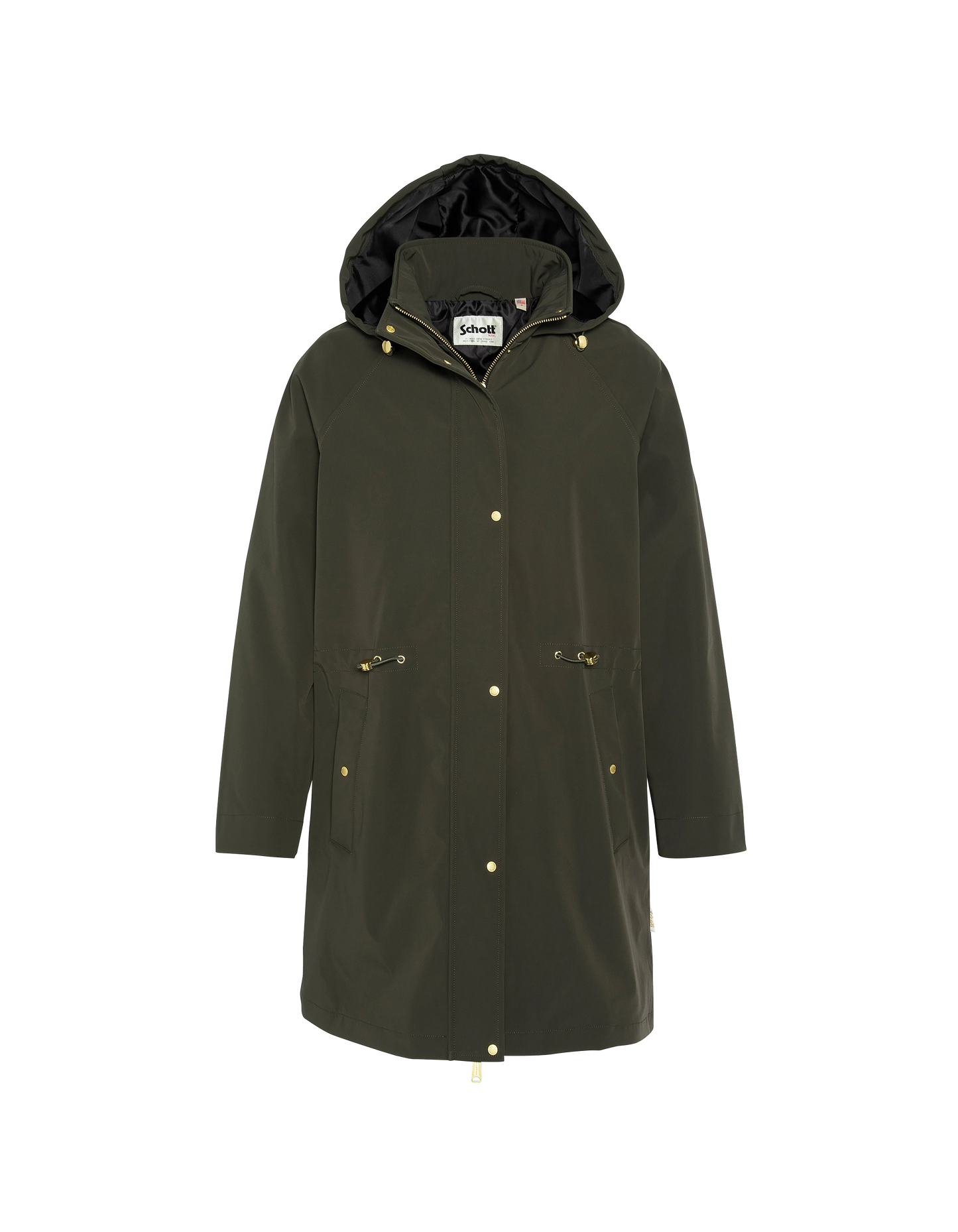 Khaki Parka Multipoches con felpa con cappuccio
