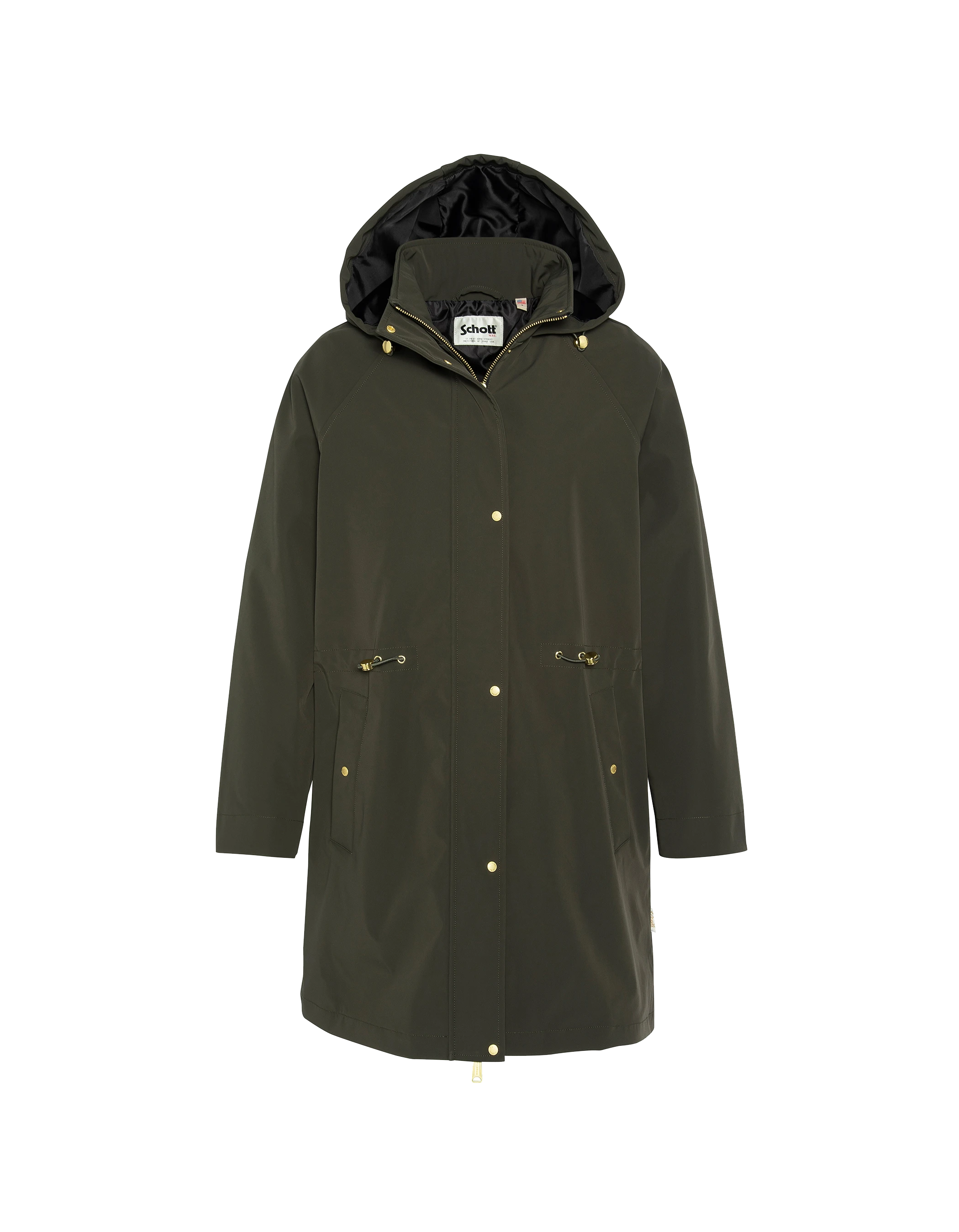 Khaki Parka Multipoches con felpa con cappuccio-2