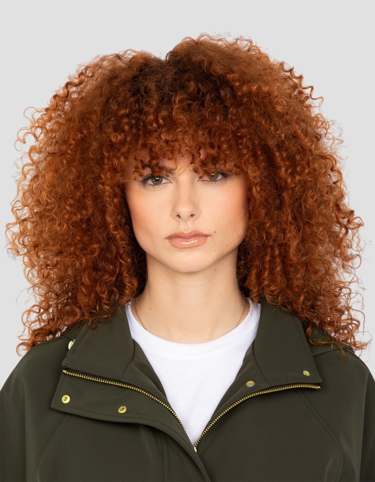 Khaki Parka Multipoches con felpa con cappuccio