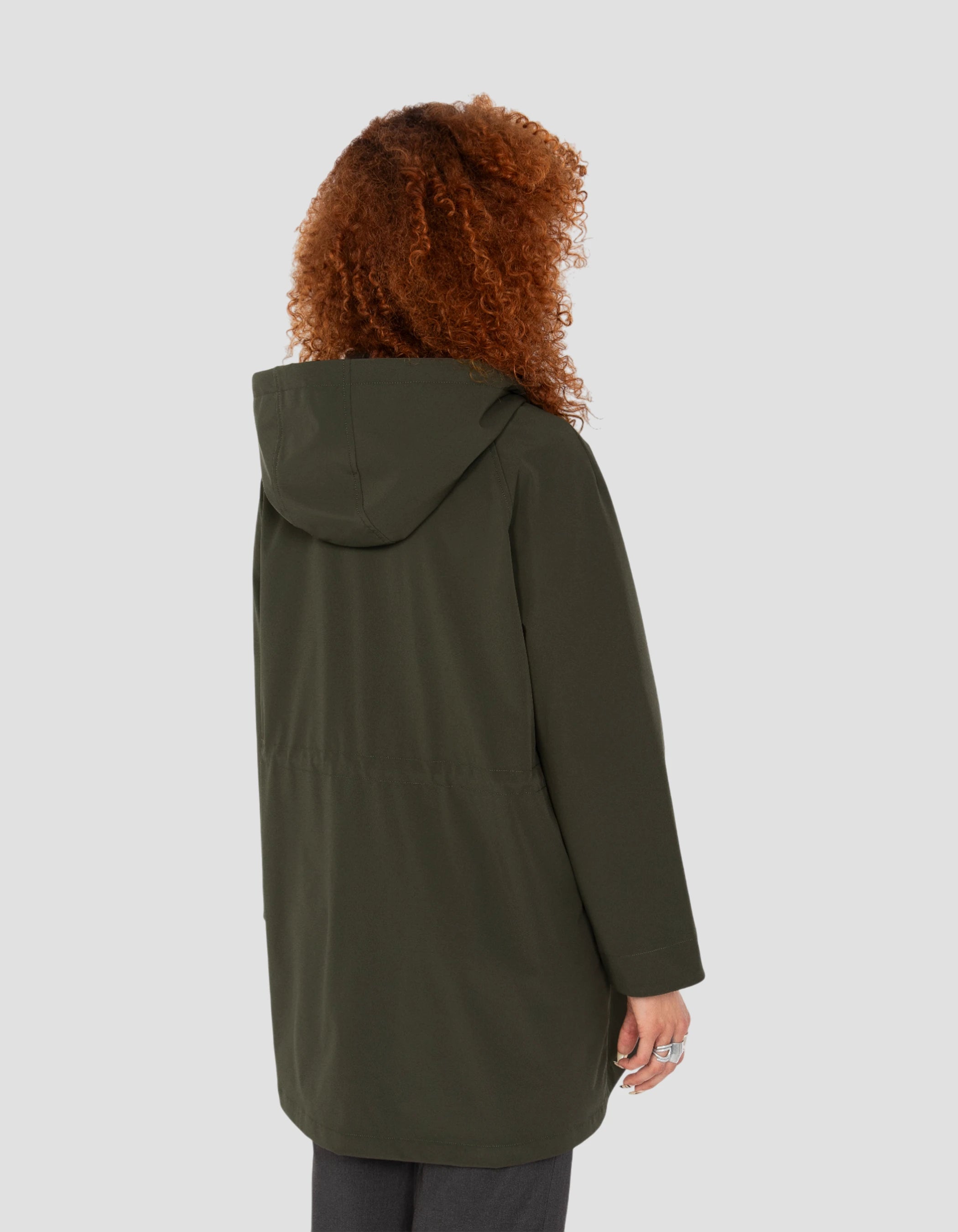 Khaki Parka Multipoches con felpa con cappuccio-6