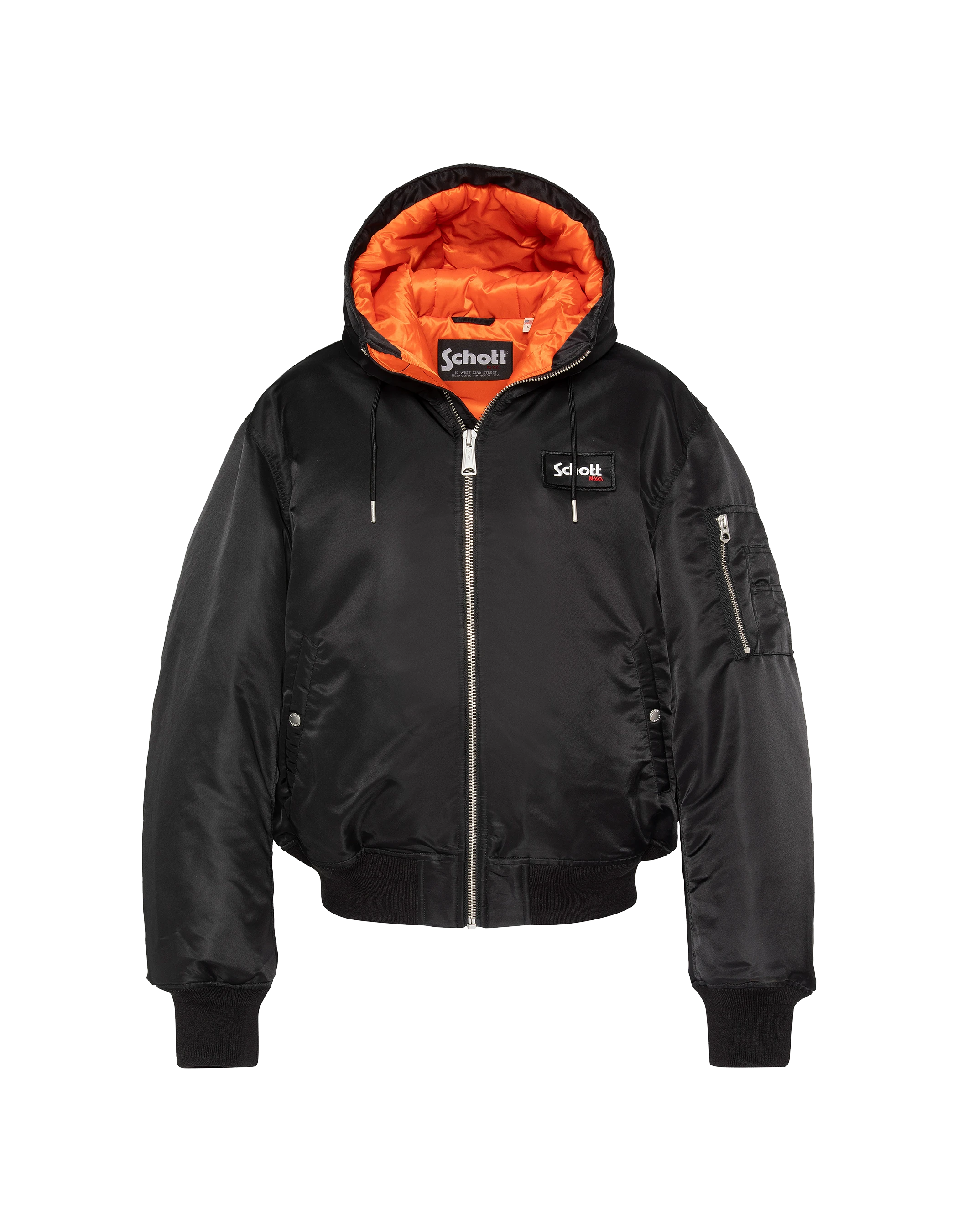 Schwarze Bomberjacke Typ N2B Motorhaube mit integriertem Rucksack-2