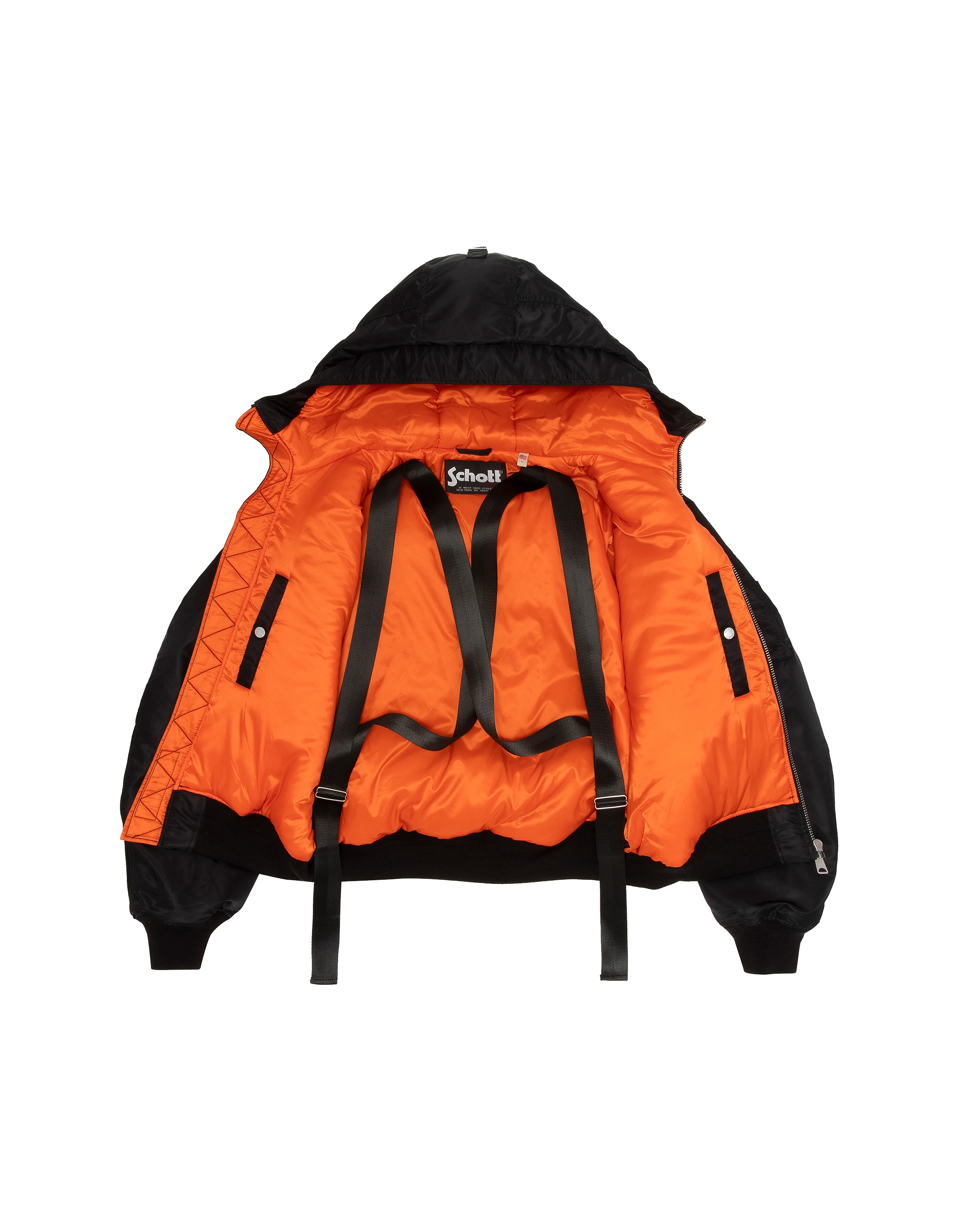 Giacca bomber nero tipo N2B con zaino integrato-9