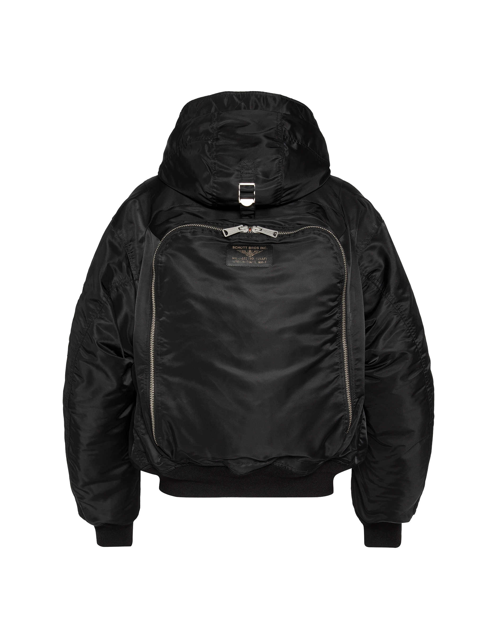 Giacca bomber nero tipo N2B con zaino integrato-13