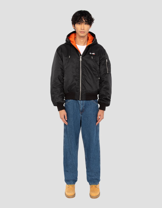 Giacca bomber nero tipo N2B con zaino integrato