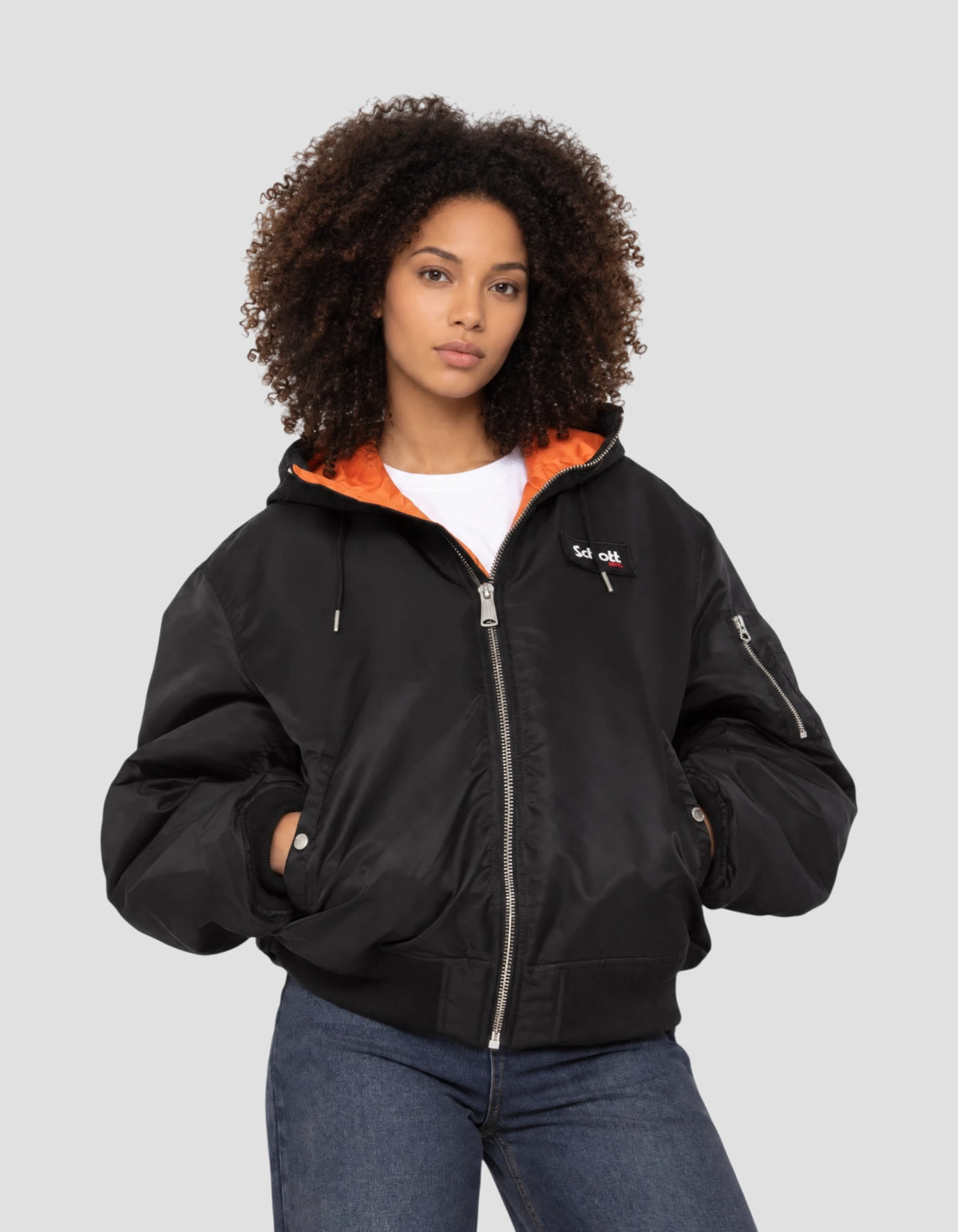 Blouson bomber noir type N2B à capuche avec sac à dos intégré-3