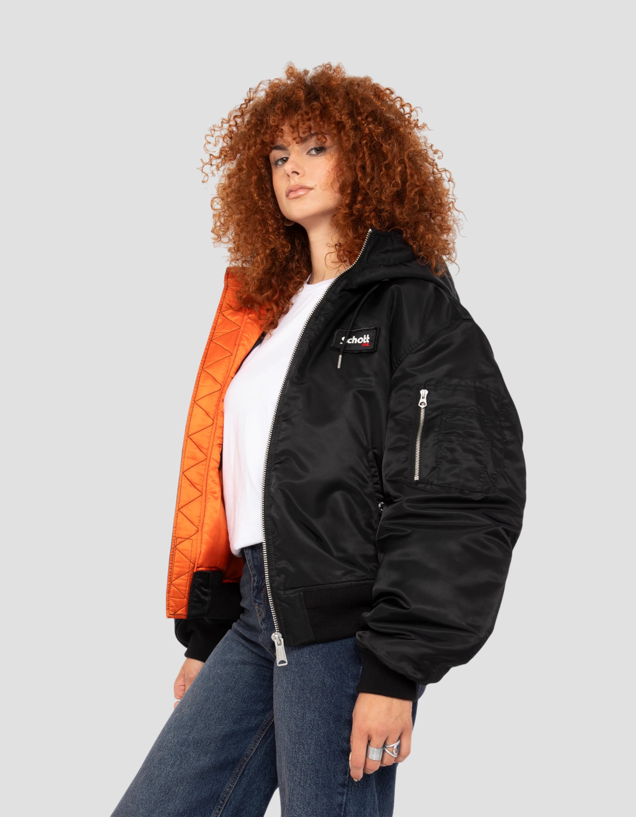 Giacca bomber nero tipo N2B con zaino integrato-5