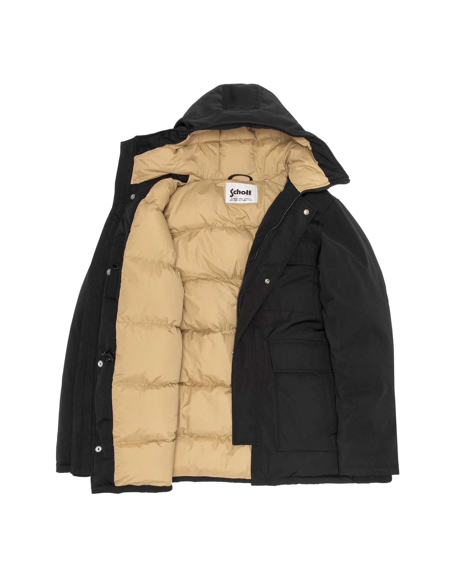 Multipoche nere con cappuccio