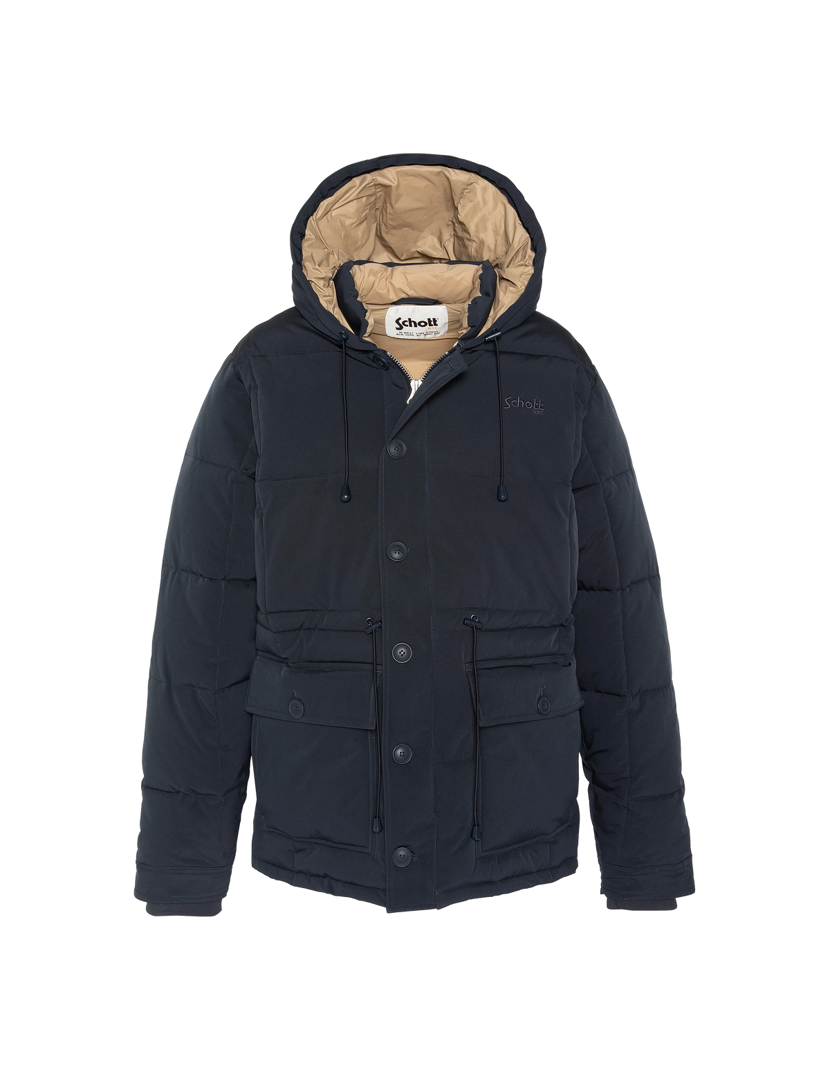 Parka outdoor à capuche bleu marine